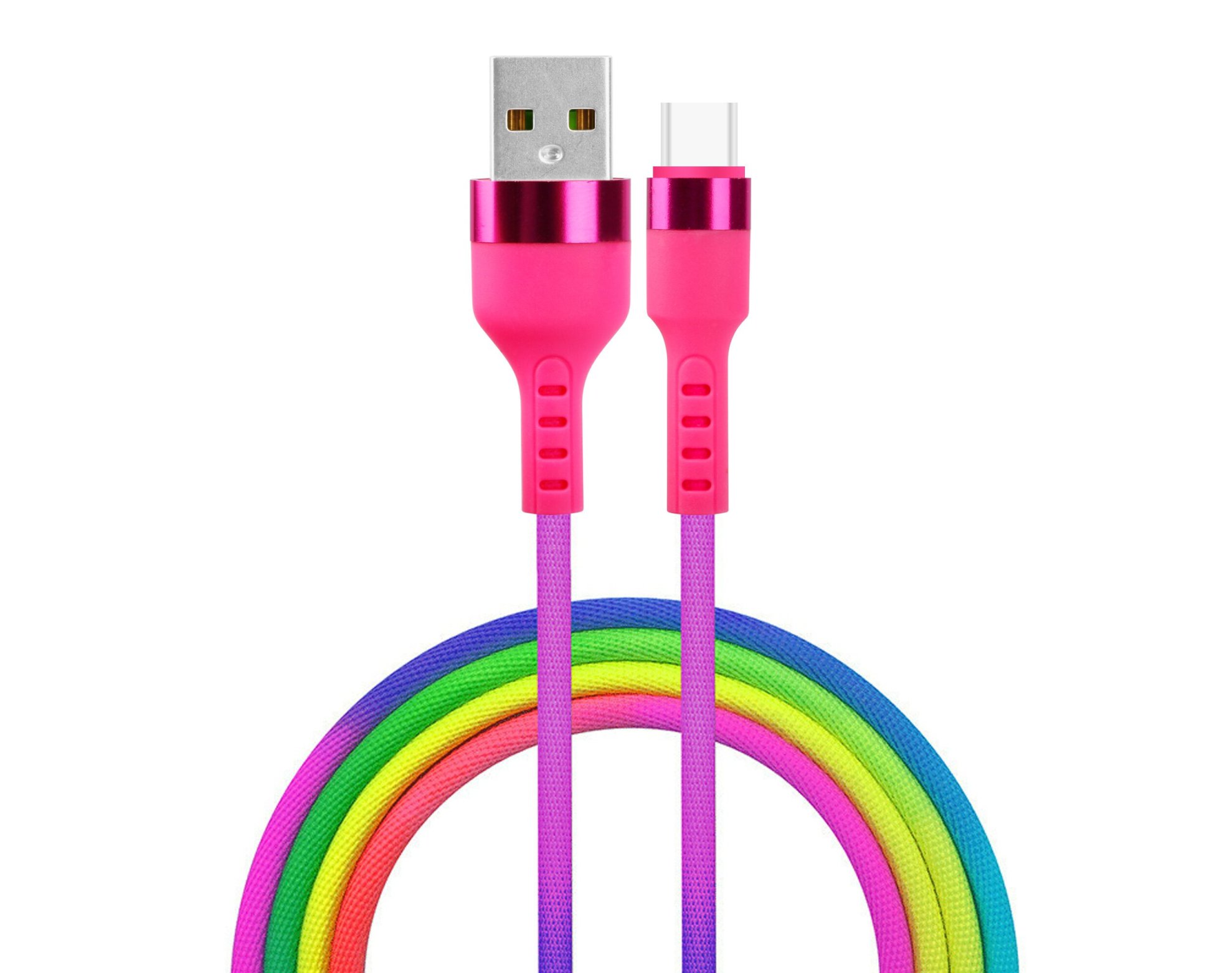 Kabel USB - USB-C SETTY KNA-C-1.22.113 1.2 m Tęczowy
