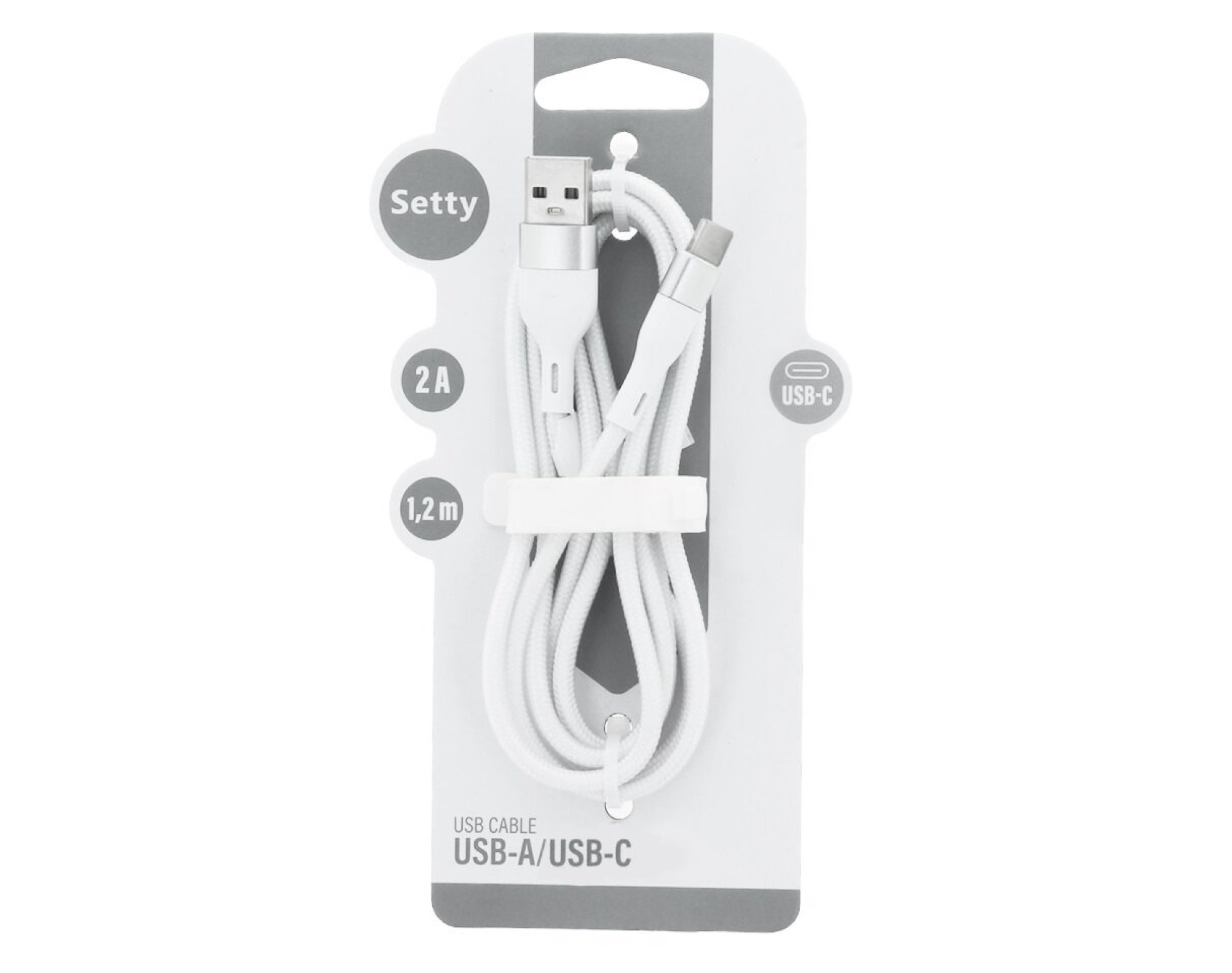Kabel USB - USB-C SETTY KSA-C-1.220 2A 1.2 m Biały