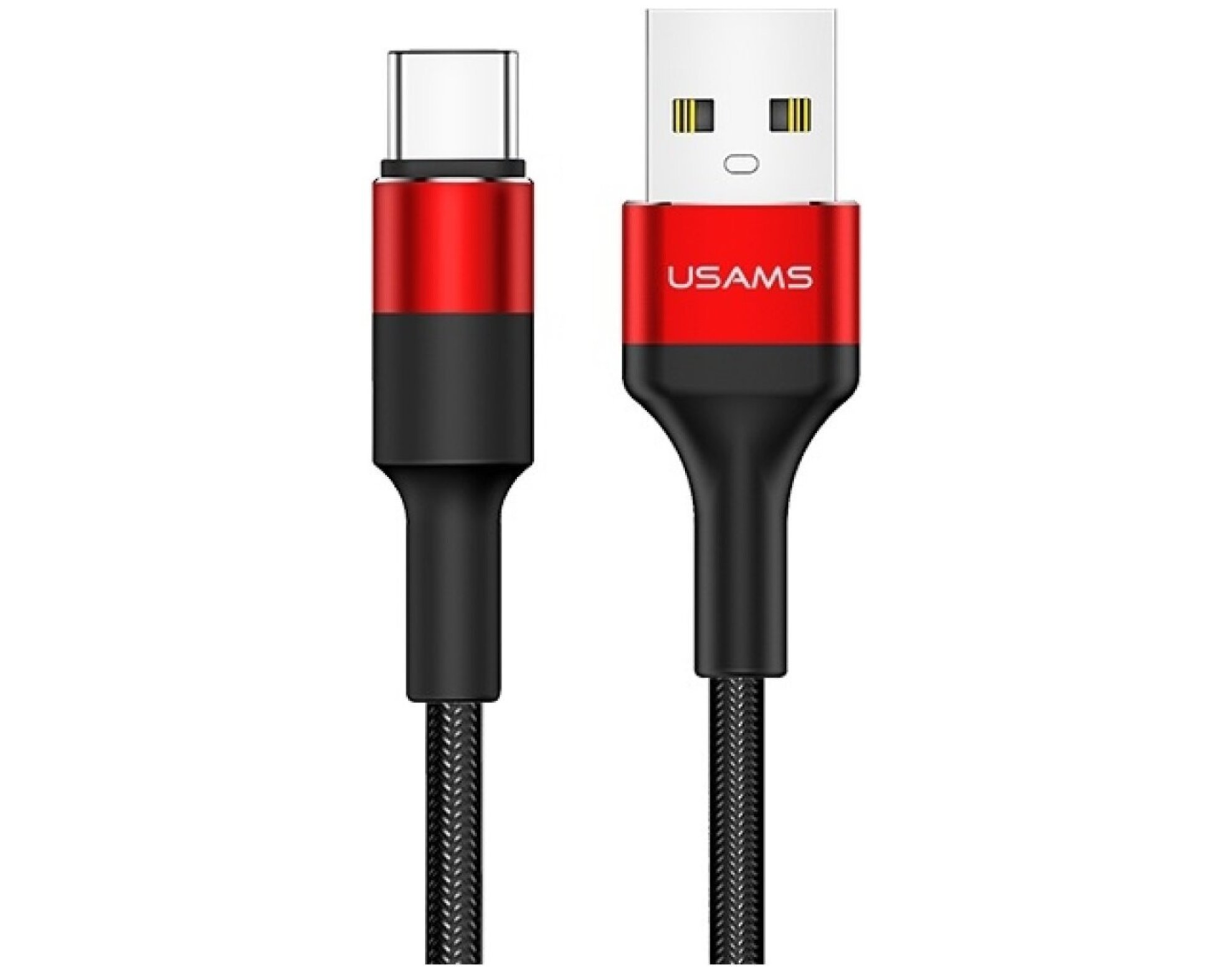 Kabel USB - USB-C USAMS U5 10W 1.2 m Czarno-czerwony