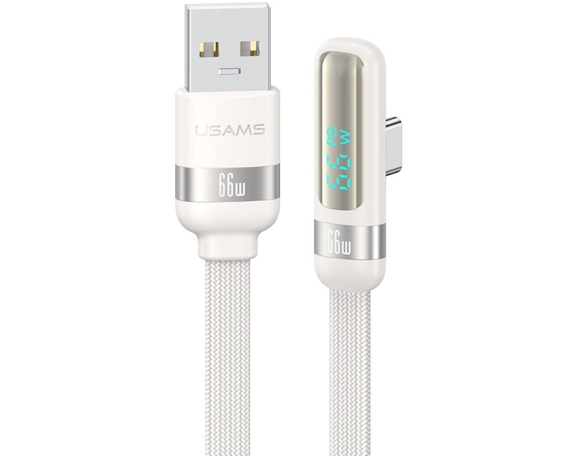 Kabel USB - USB-C USAMS US-SJ651 66W 1.2m Biały