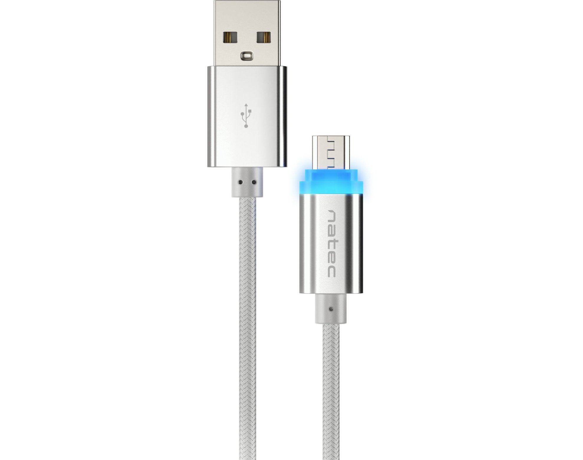 Kabel USB - USB Micro EXTREME MEDIA 1 m Srebrny