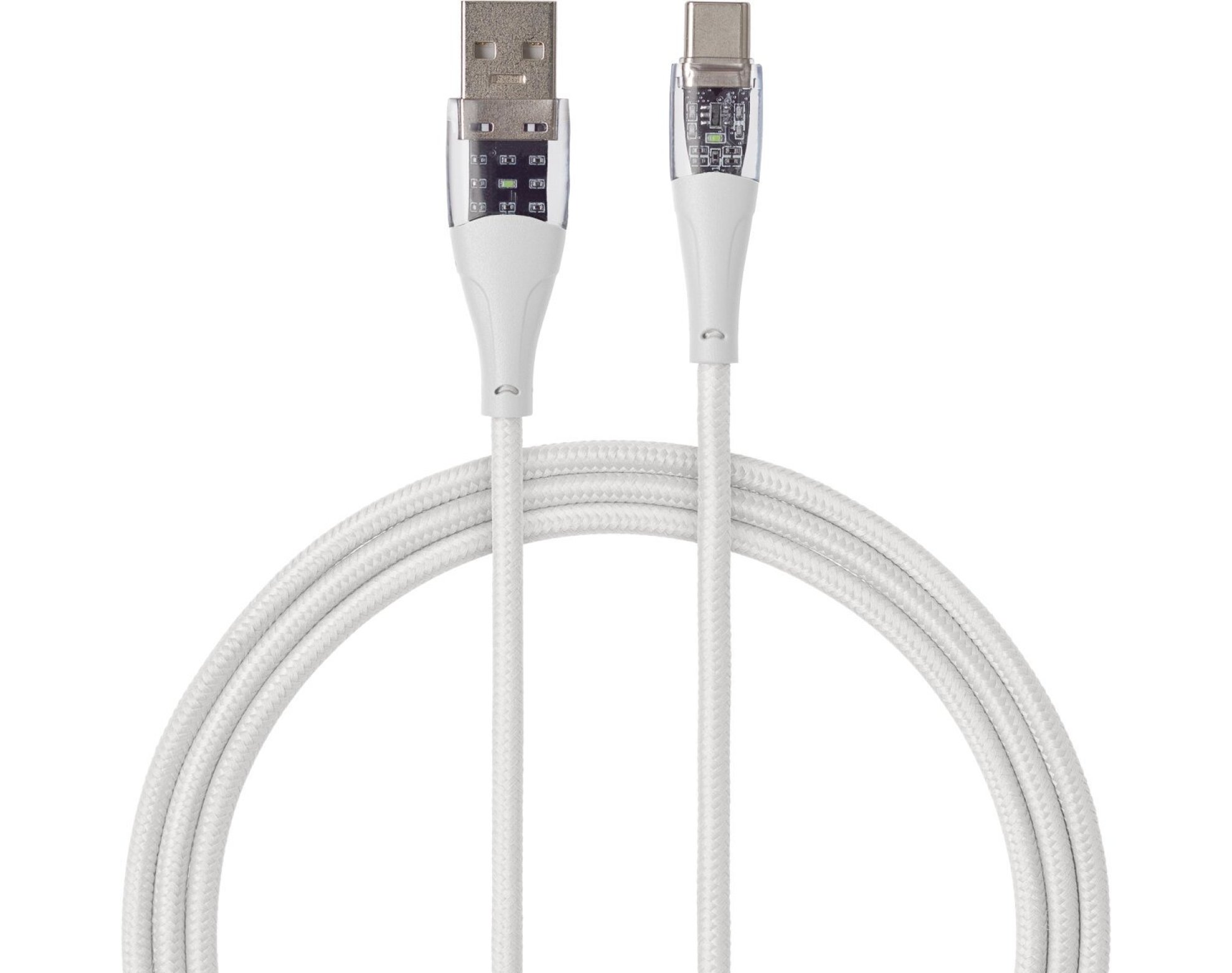 Kabel USB - USB Typ-C QUALO Transparent QTCN-AC-00 1.5 m  Biały