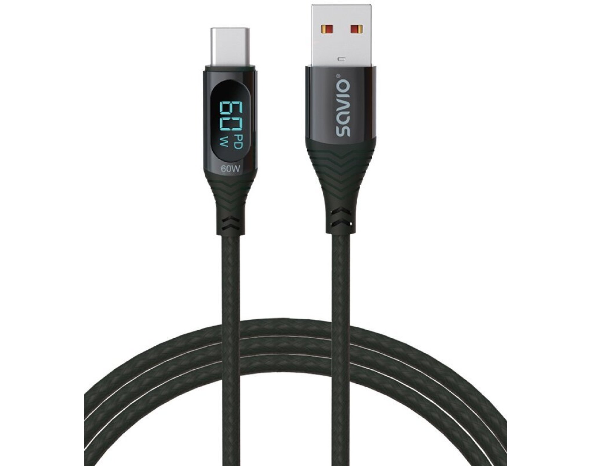Kabel USB - USB - USB-C SAVIO CL-172 1 m Czarny