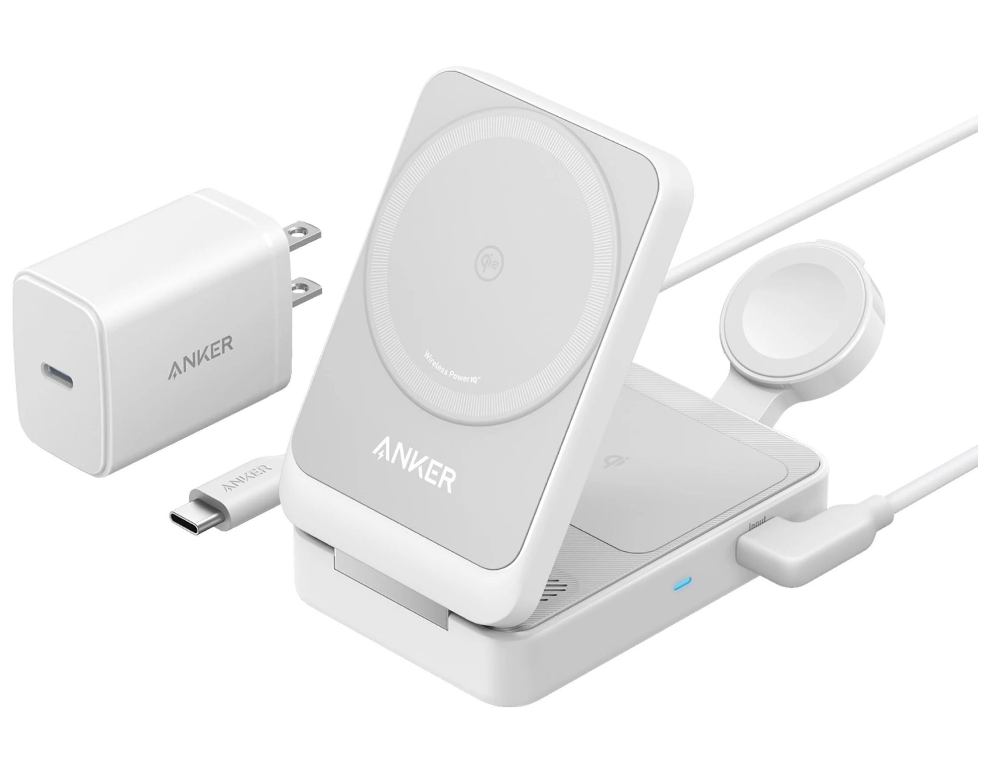 Ładowarka indukcyjna ANKER B2557322 MagGo 3w1 15W Biały Qi2 MagSafe