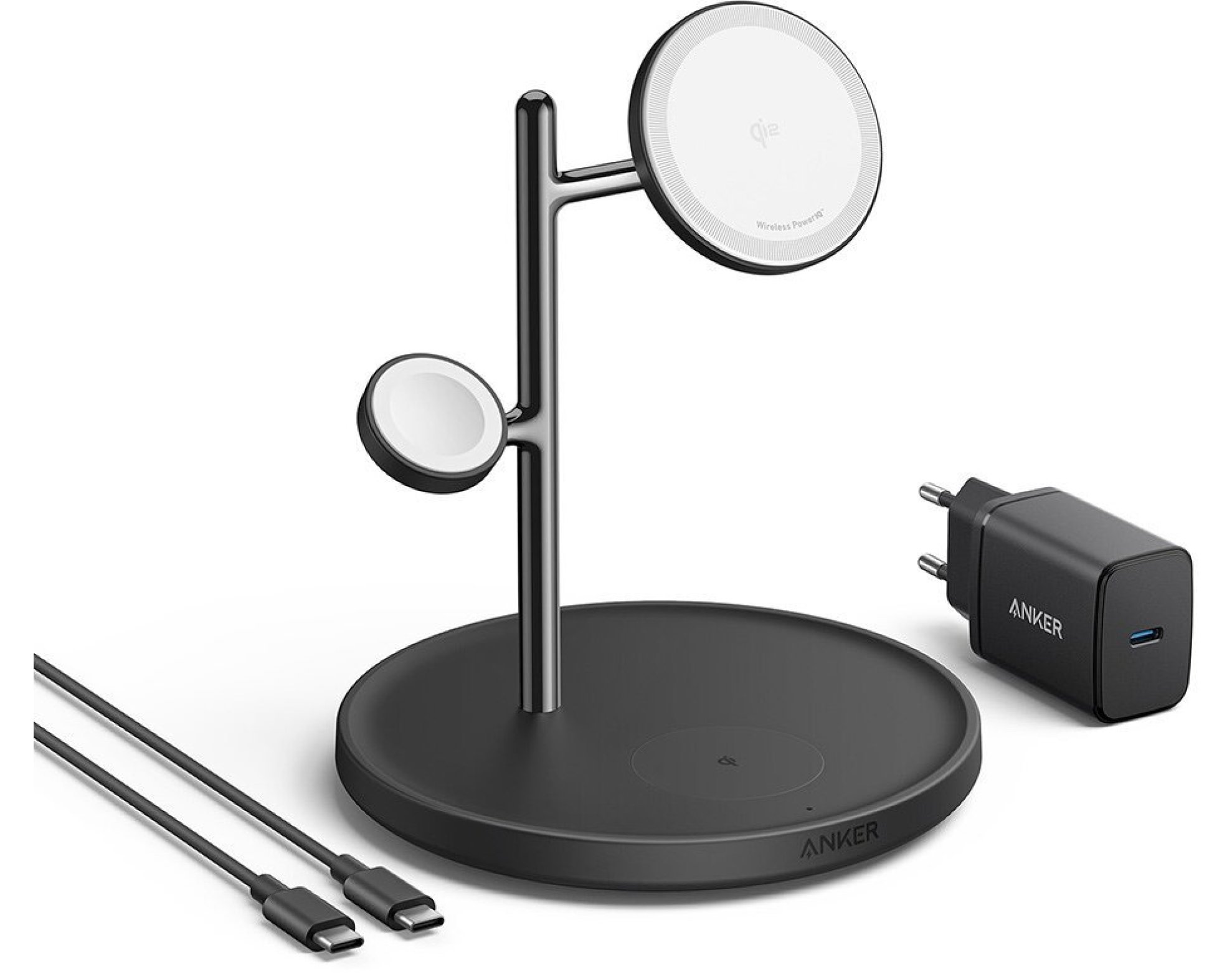 Ładowarka indukcyjna ANKER MagGo 15W 3w1 B25M3311 Czarny Qi2 MagSafe