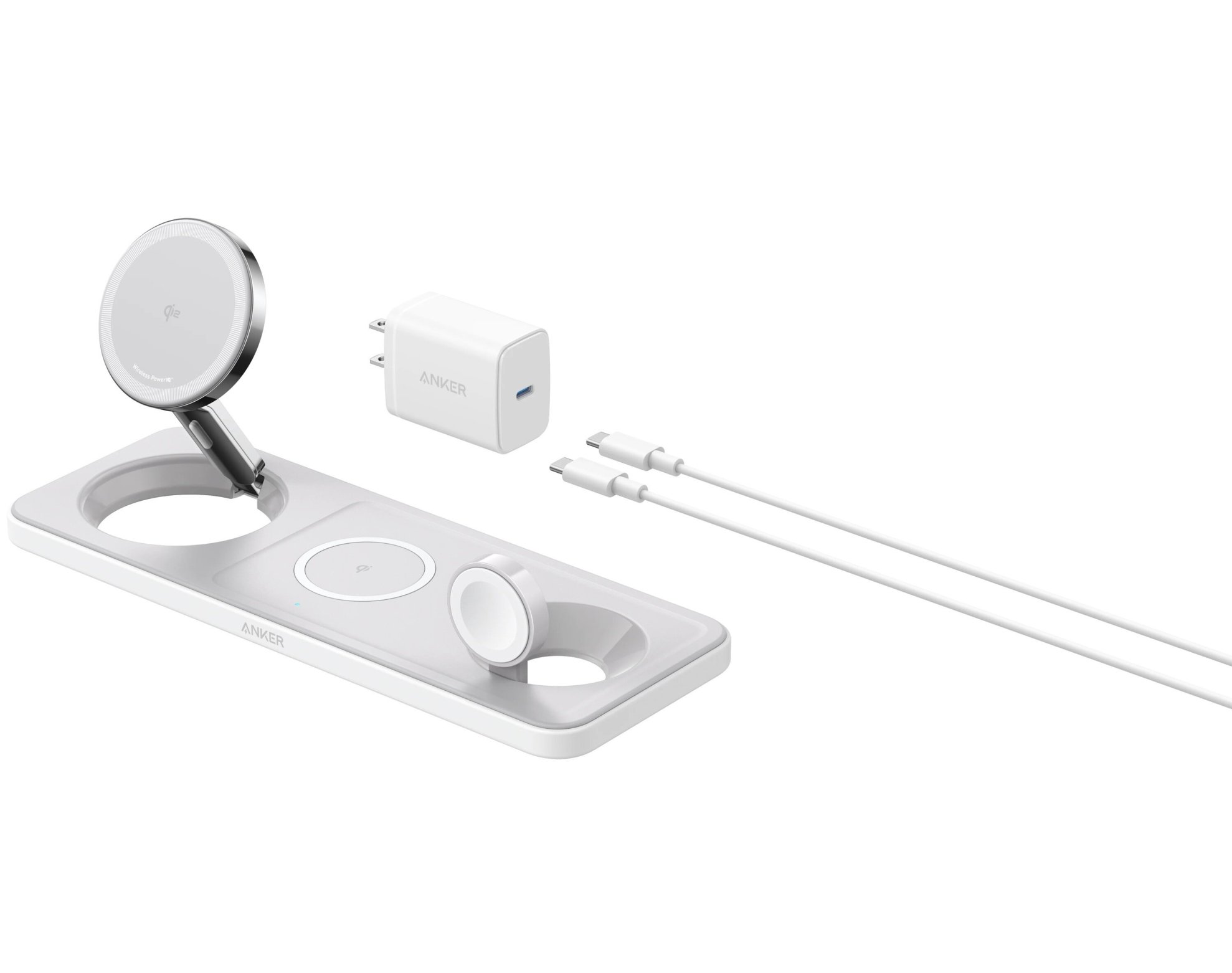 Ładowarka indukcyjna ANKER MagGo 3w1 B25M1321 15W Biały Qi2 MagSafe