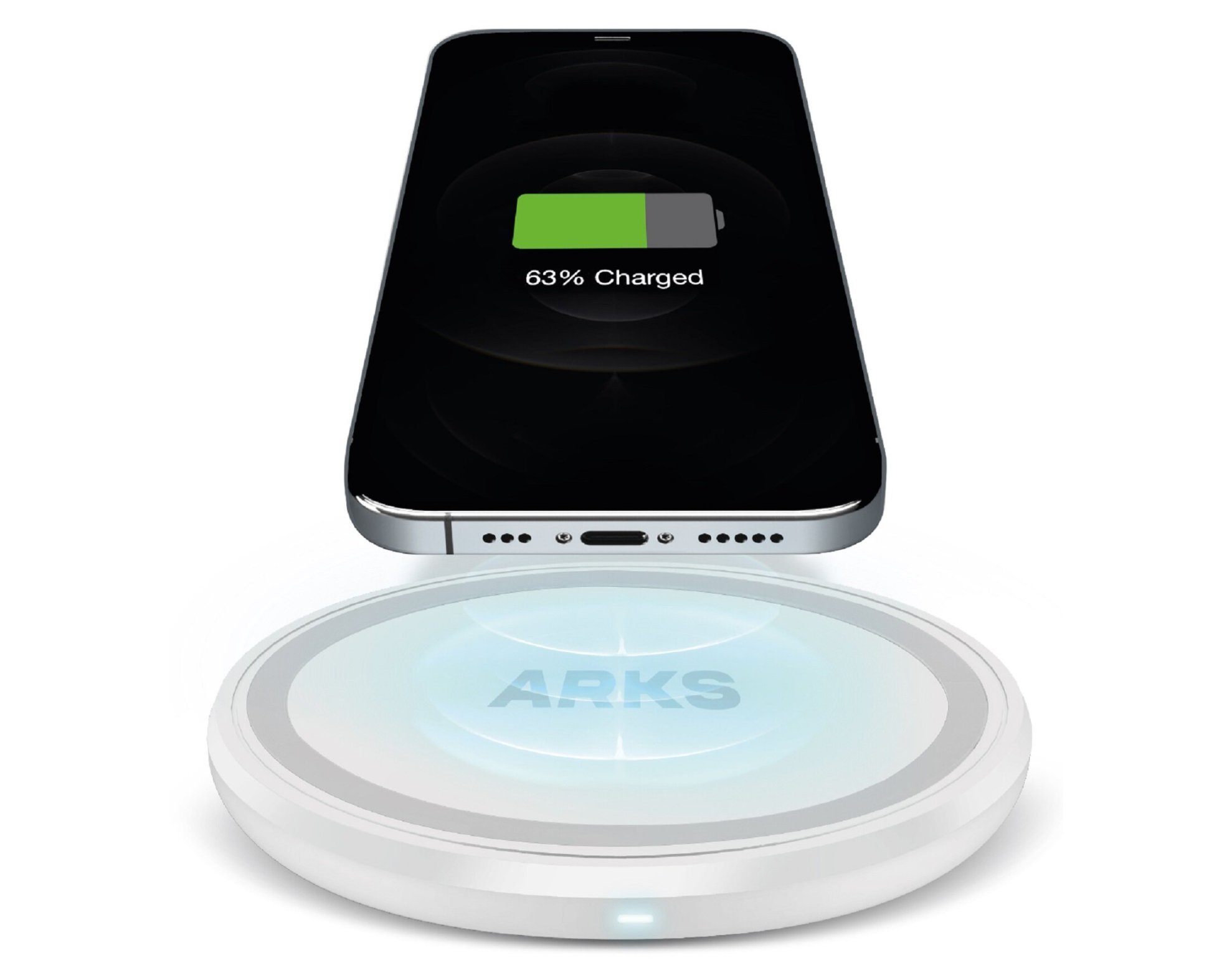 Ładowarka indukcyjna ARKS ARWIRELESSUF15W Biały Qi
