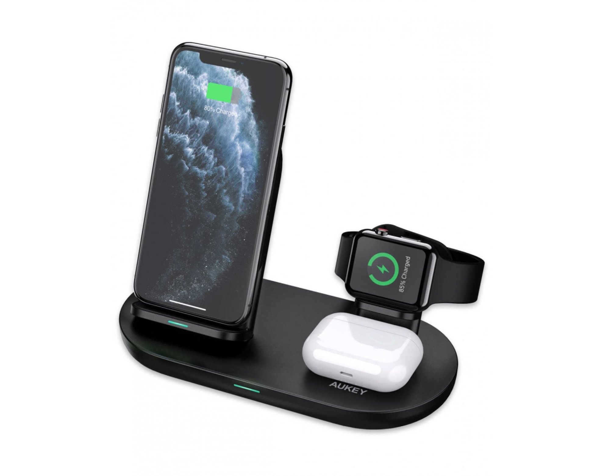 Ładowarka indukcyjna AUKEY LC-A3 3w1 10W Czarny