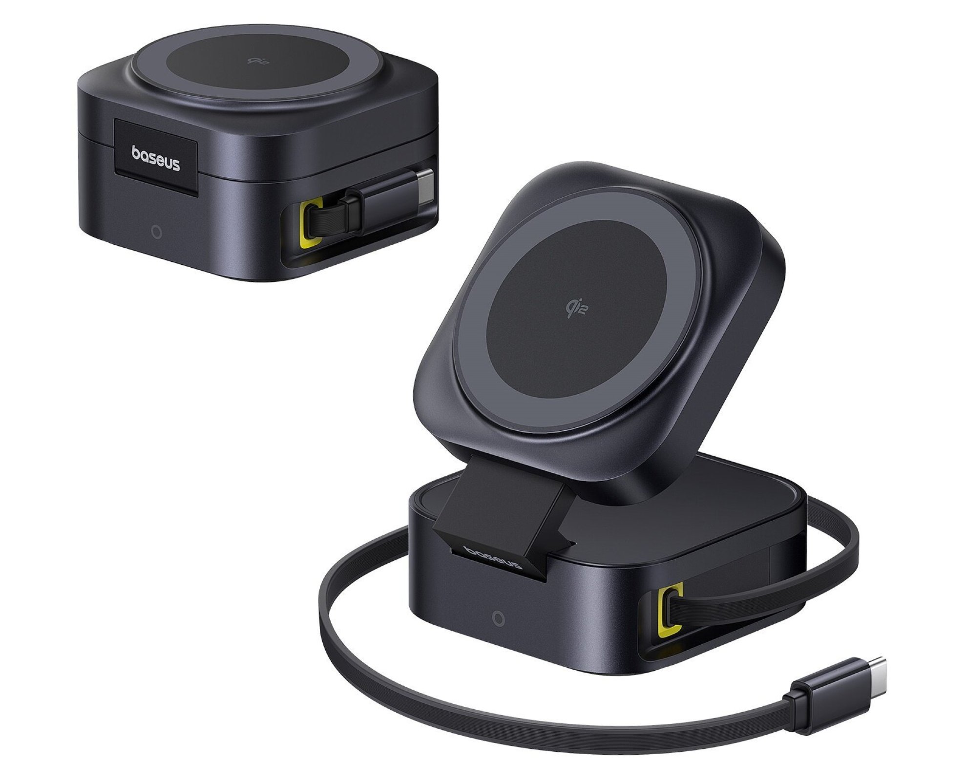 Ładowarka indukcyjna BASEUS Picogo 2w1 67W Czarny Qi2 MagSafe
