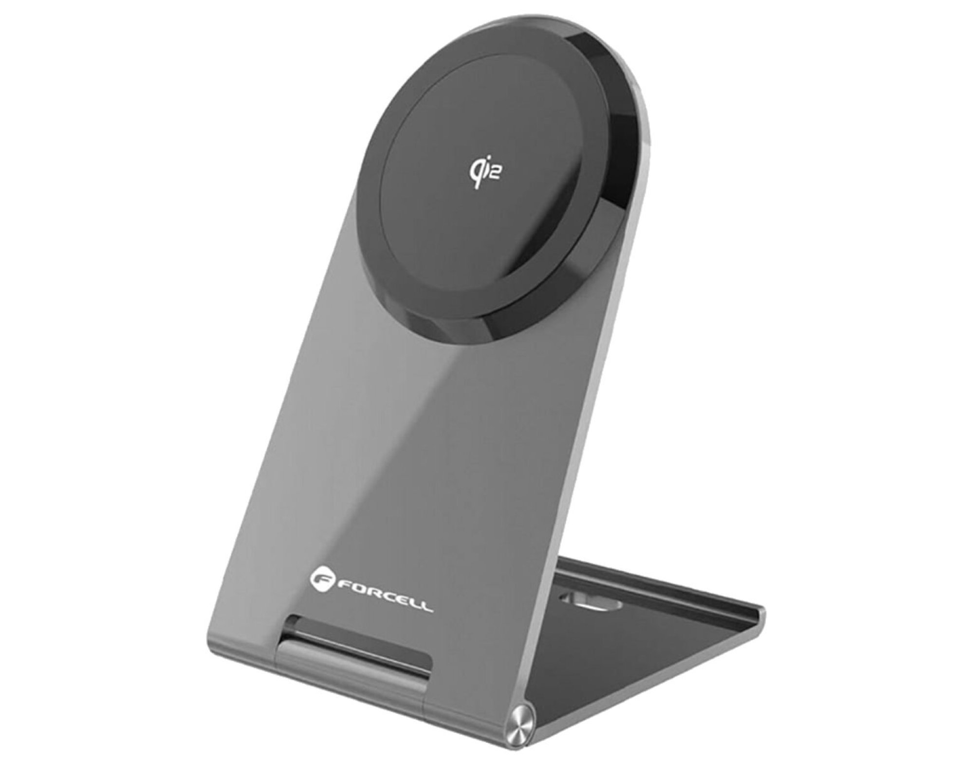 Ładowarka indukcyjna FORCELL F-Energy Flip Charge 15W Srebrny Qi2 MagSafe