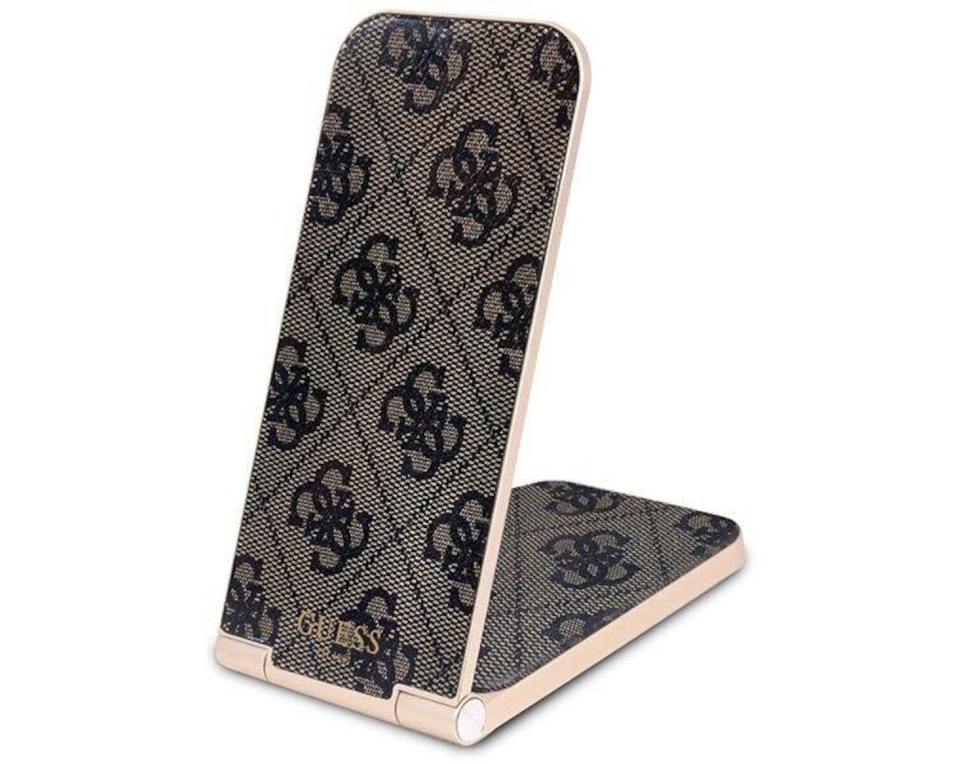 Ładowarka indukcyjna GUESS 4G Pattern 2w1 15W Brązowy MagSafe