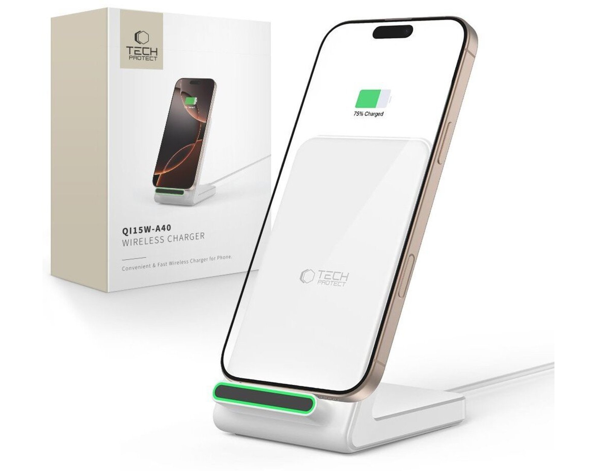Ładowarka indukcyjna TECH-PROTECT QI15W-A40 Biały Qi MagSafe