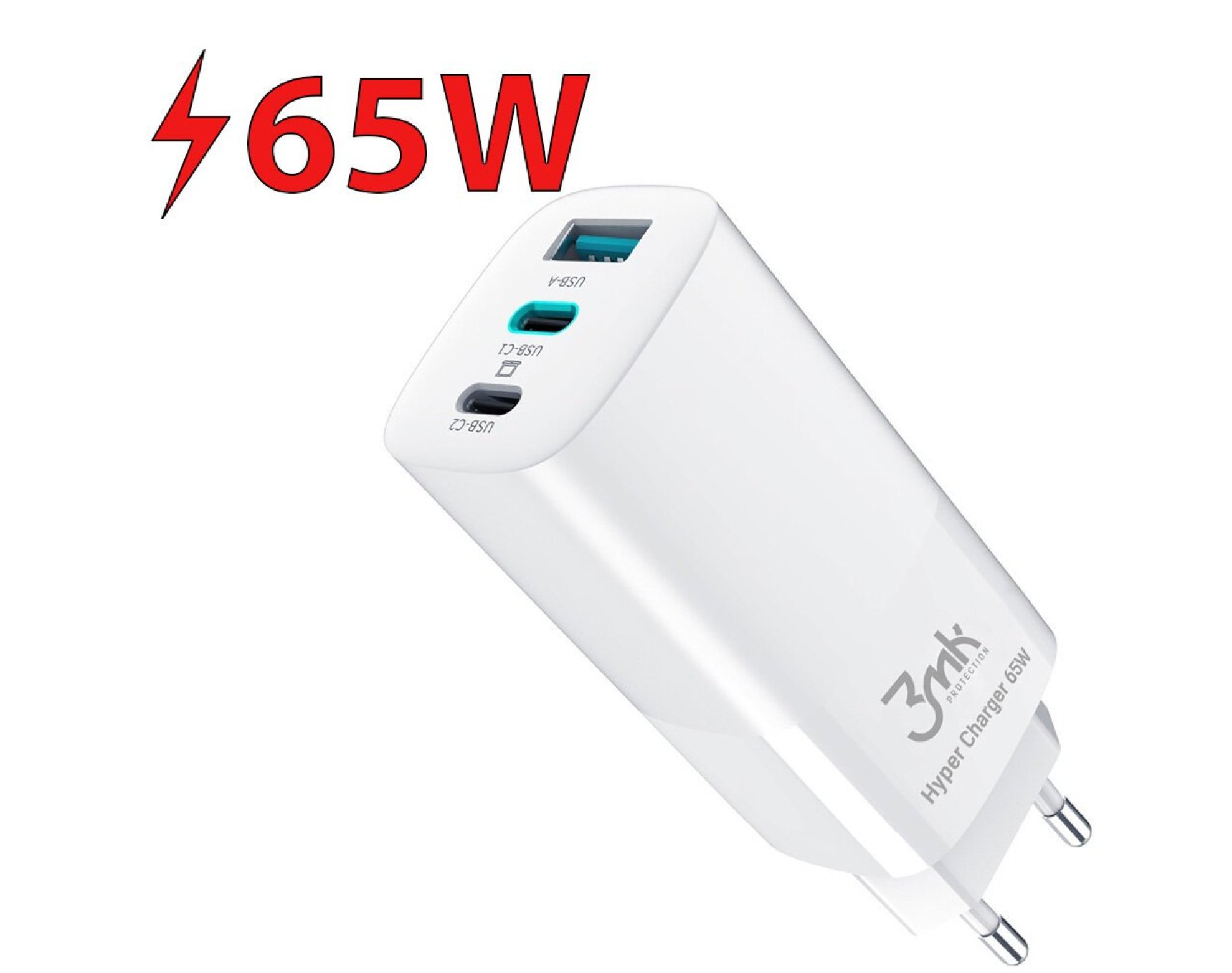 Ładowarka sieciowa 3MK Hyper Charger 65W Biały