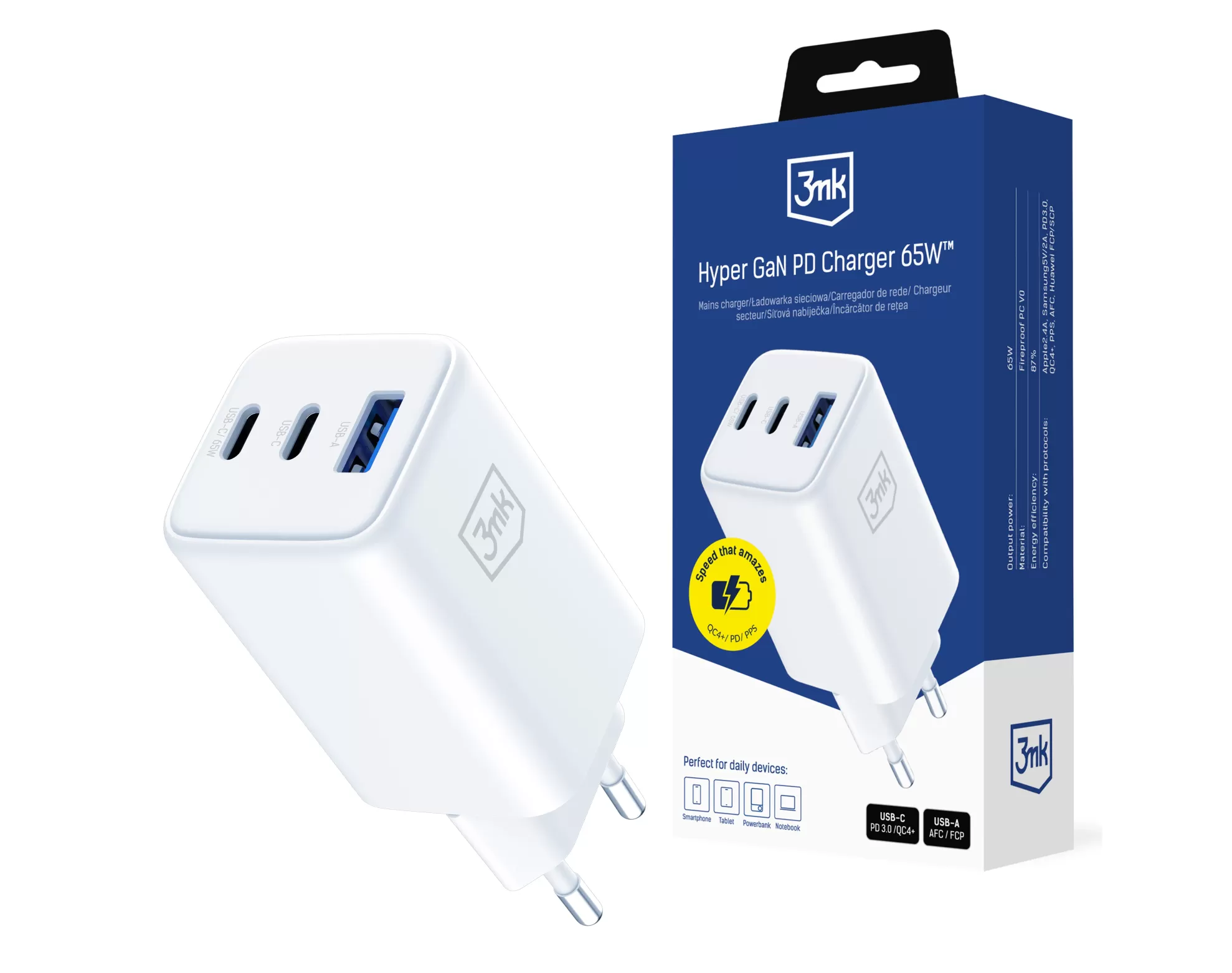 Ładowarka sieciowa 3MK Hyper Charger 65W Biały