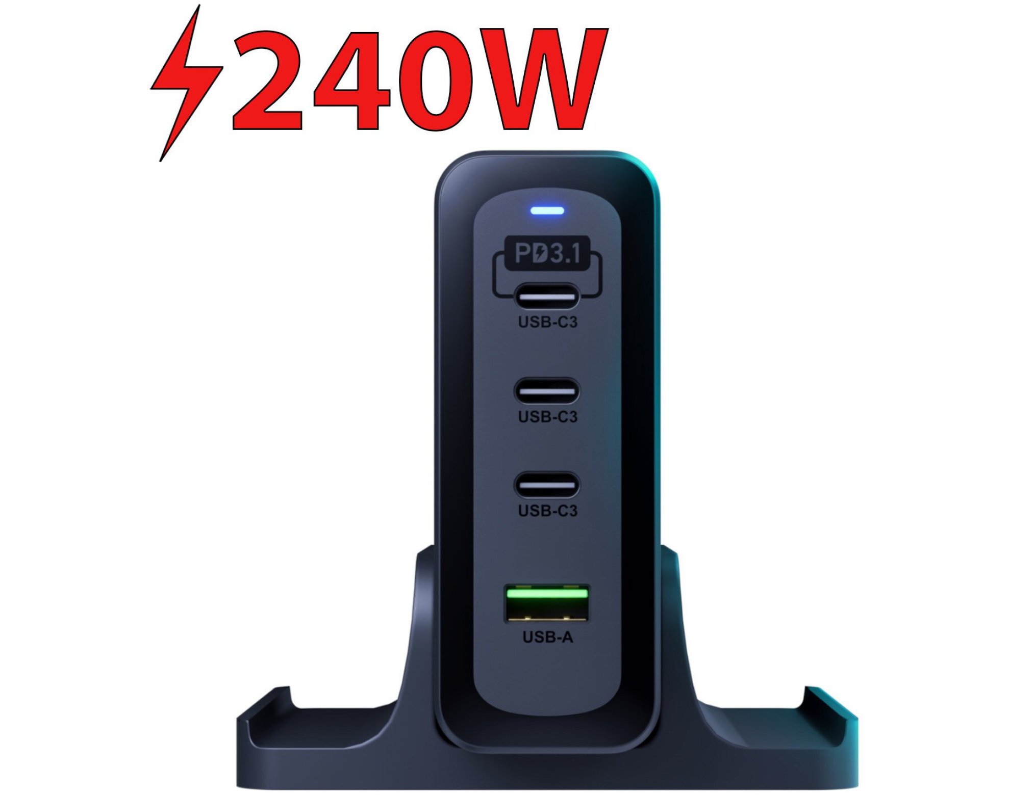 Ładowarka sieciowa 3MK Hyper Charging Station 240W Czarny