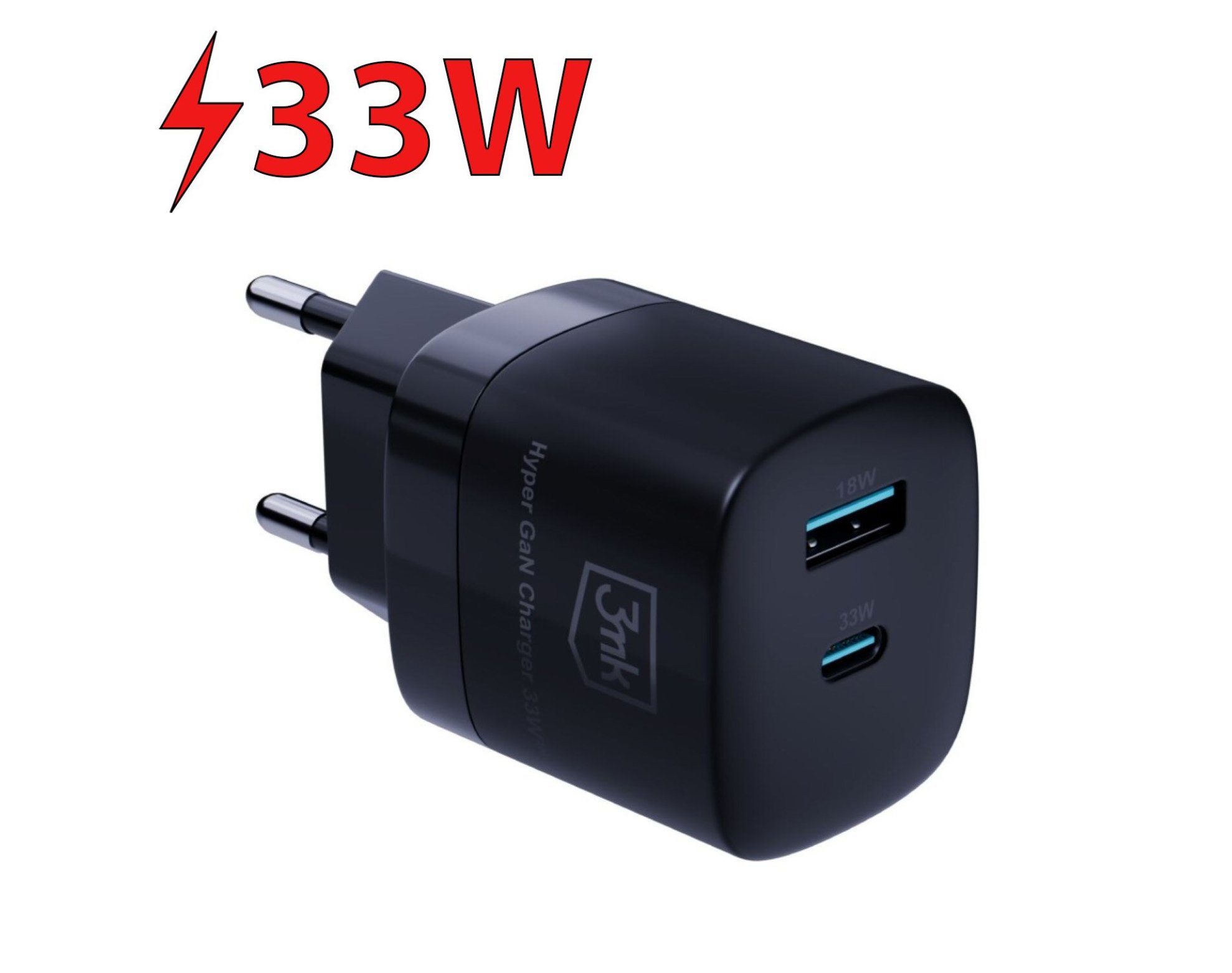 Ładowarka sieciowa 3MK Hyper GaN Charger 33W Czarny