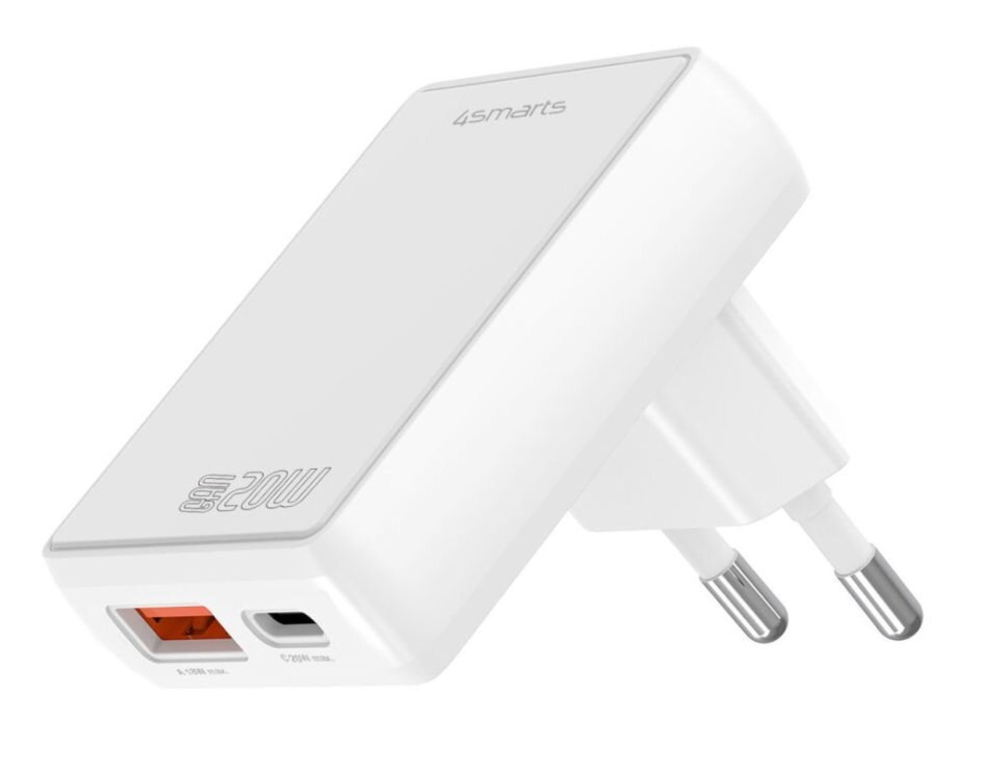 Ładowarka sieciowa 4SMARTS FlatPlug Duos 20W Biały