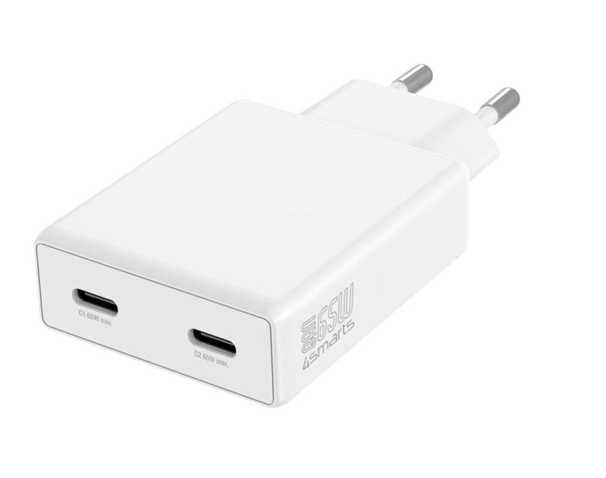 Ładowarka sieciowa 4SMARTS PDPlug Slim Dual 65W GaN Biały