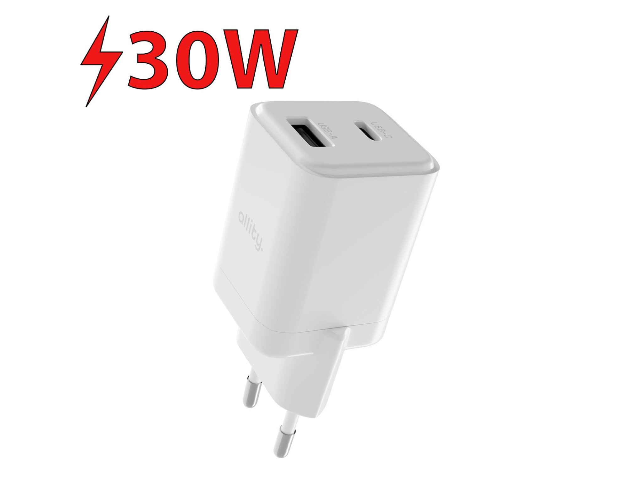 Ładowarka sieciowa ALLITY ATC-01-30WAC GaN 30W Biały