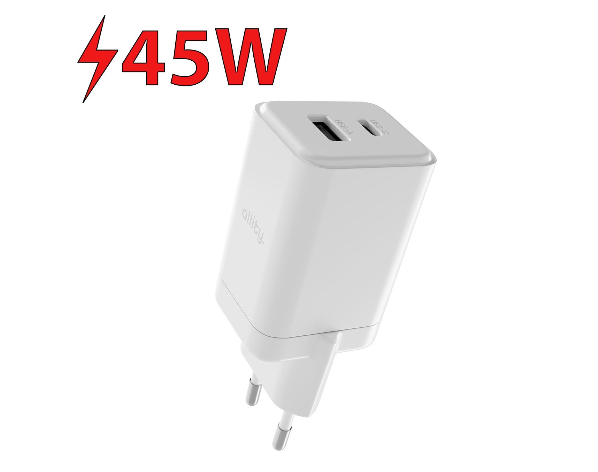 Ładowarka sieciowa ALLITY ATC-01-45WAC GaN 45W Biały