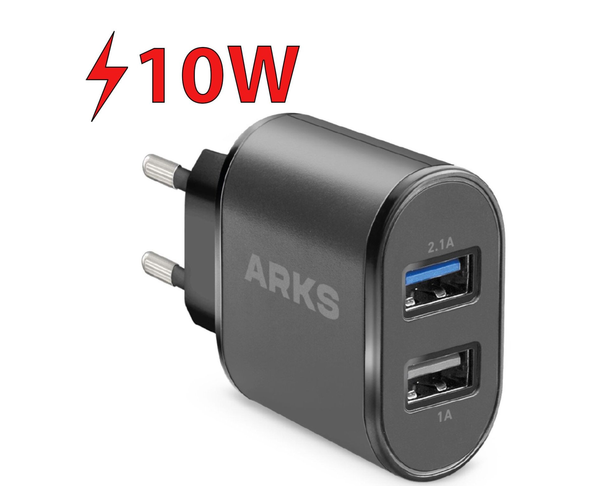 Ładowarka sieciowa ARKS ARTR2USB21AFAST 10W Czarny