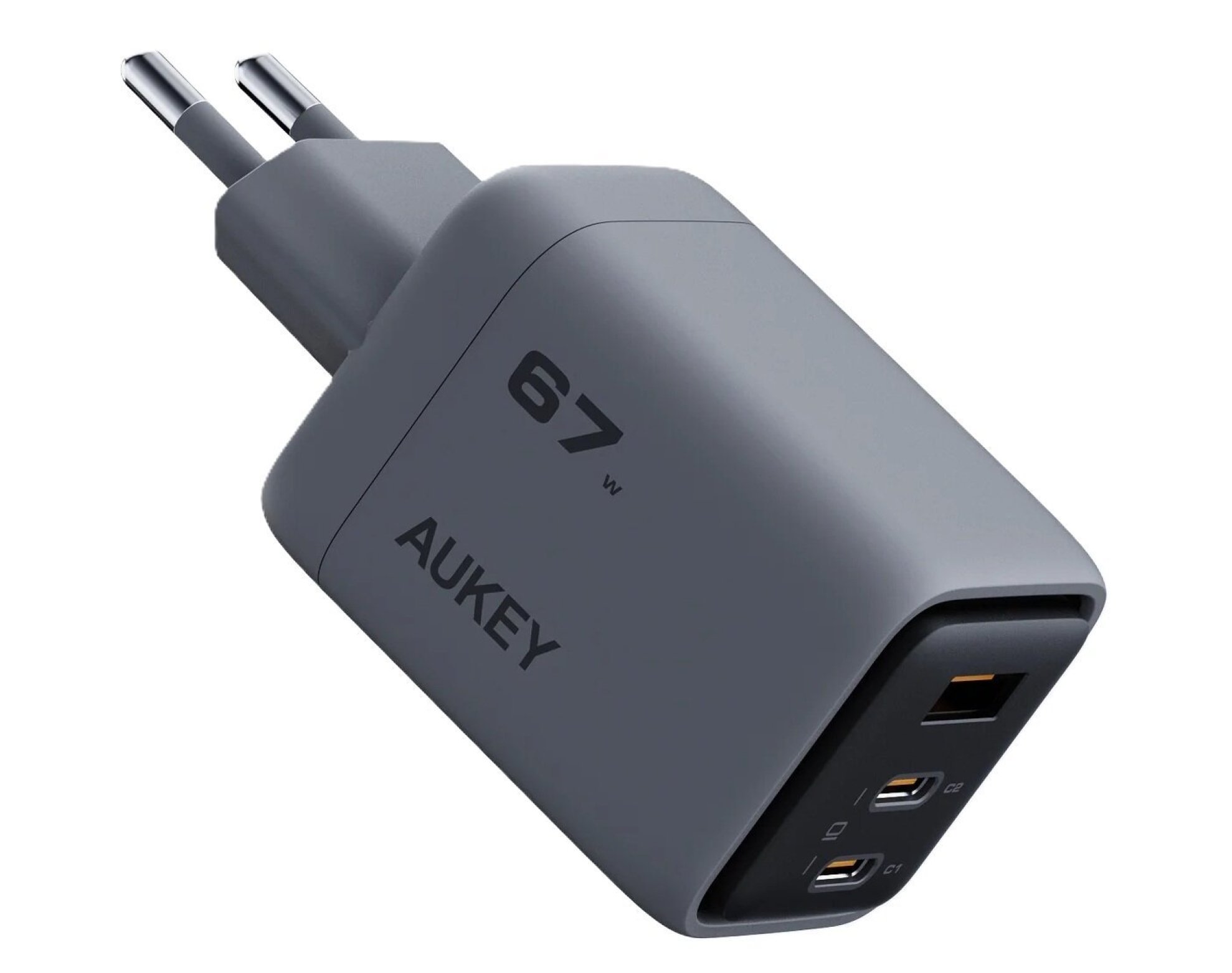 Ładowarka sieciowa AUKEY PA-C3 67W QC5.0 + PD3.0 Szary