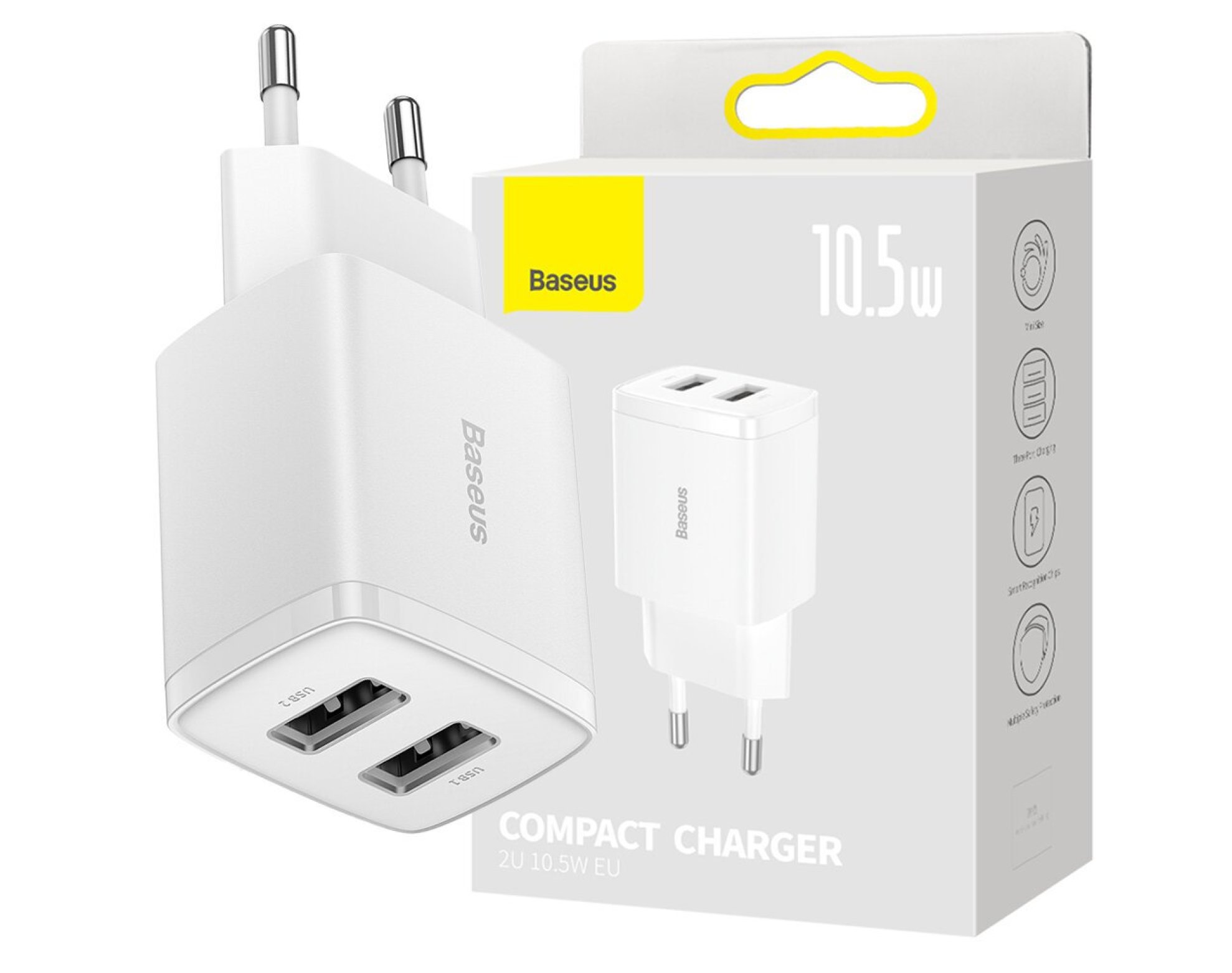 Ładowarka sieciowa BASEUS Compact 10.5W Biały