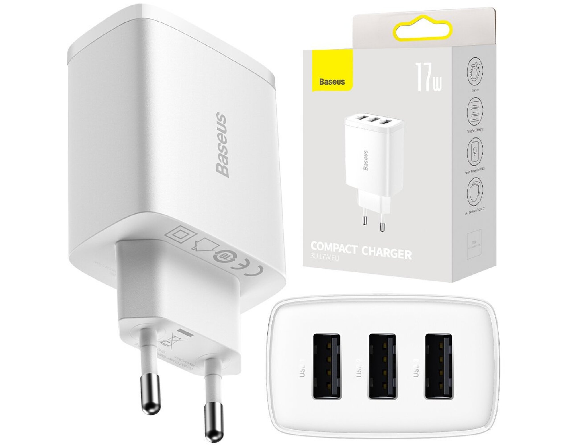 Ładowarka sieciowa BASEUS Compact 17W Biały