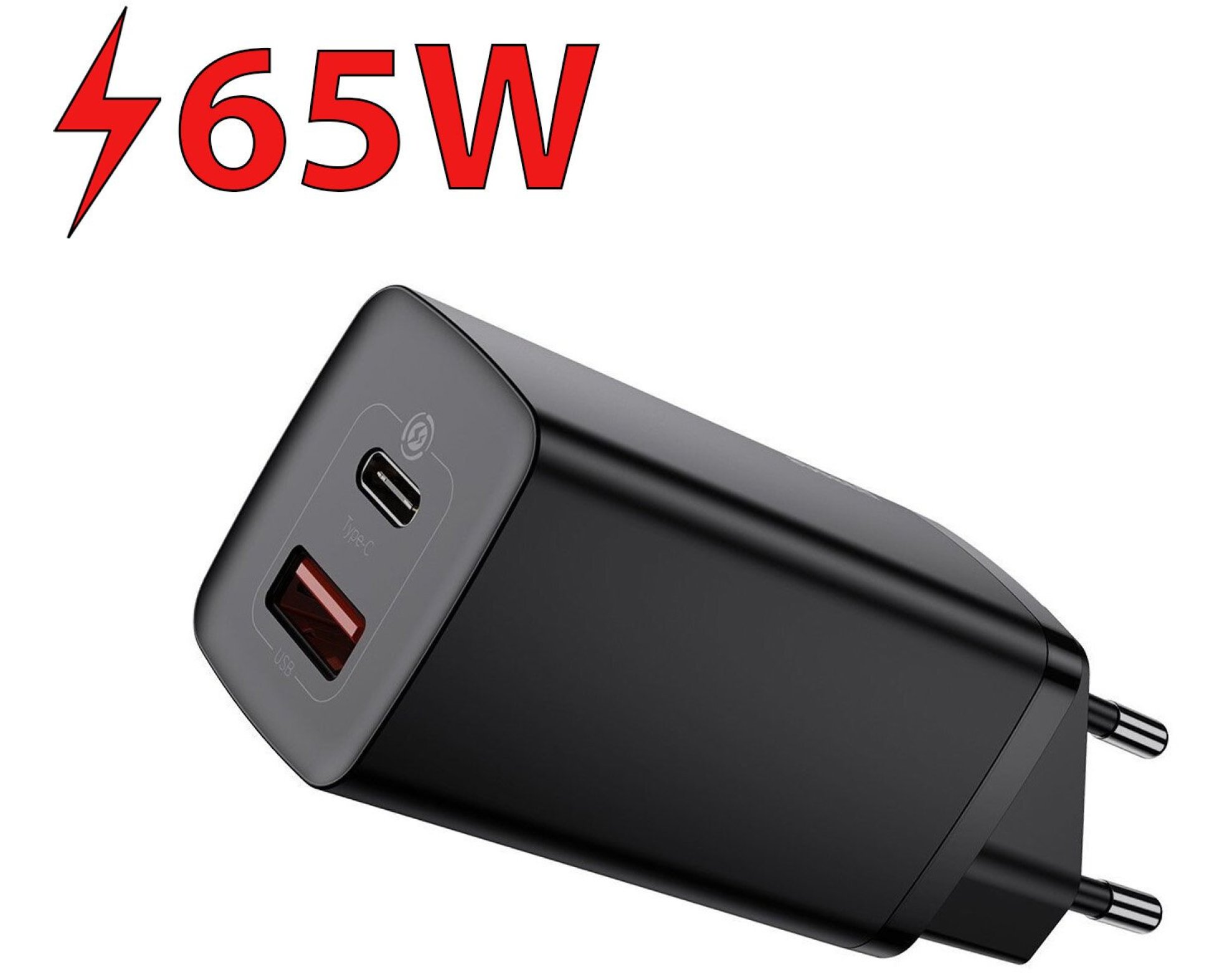 Ładowarka sieciowa BASEUS GaN2 Lite CCGAN2L-B01 A+C 65W Czarny