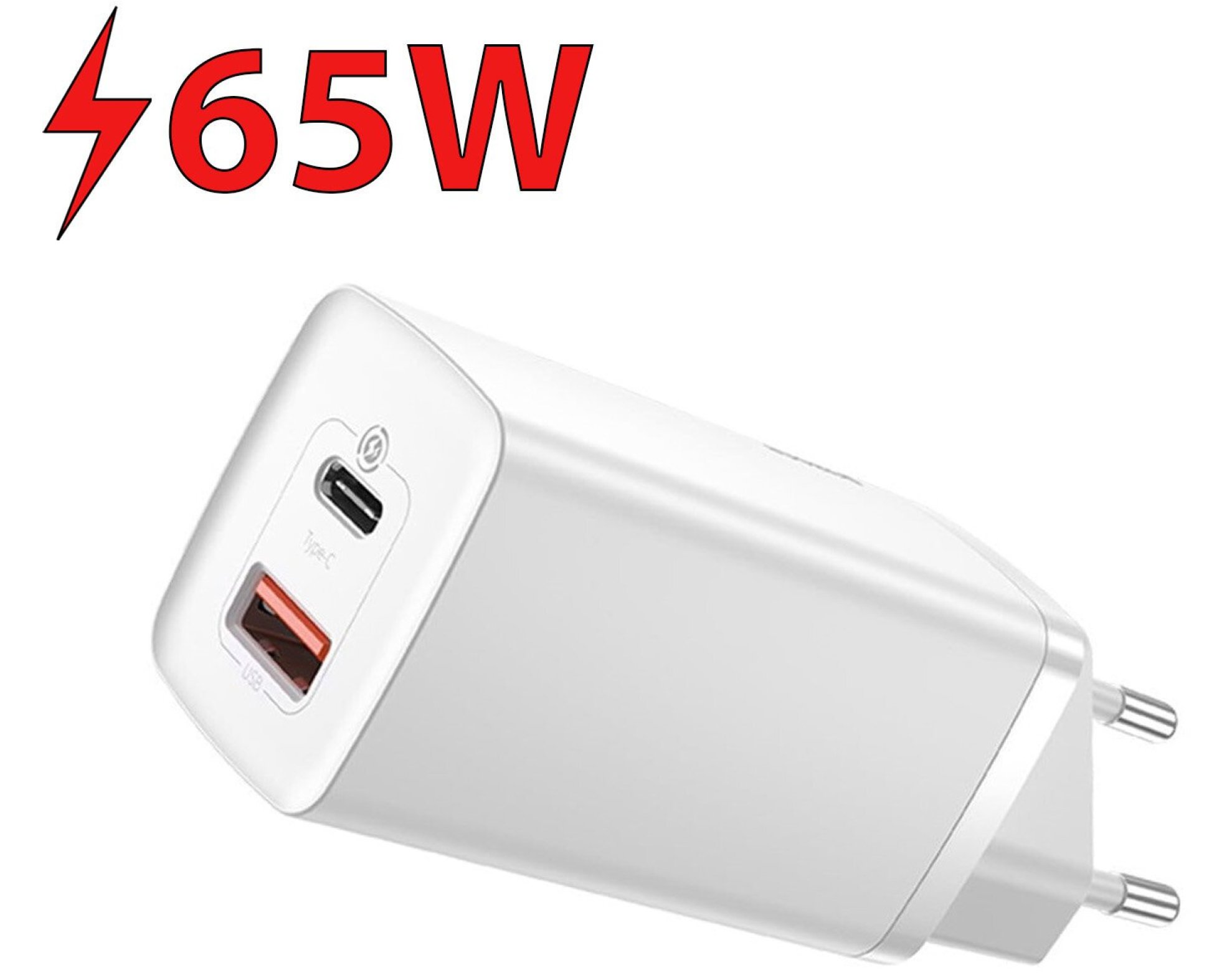 Ładowarka sieciowa BASEUS GaN2 Lite CCGAN2L-B02 A+C 65W Biały