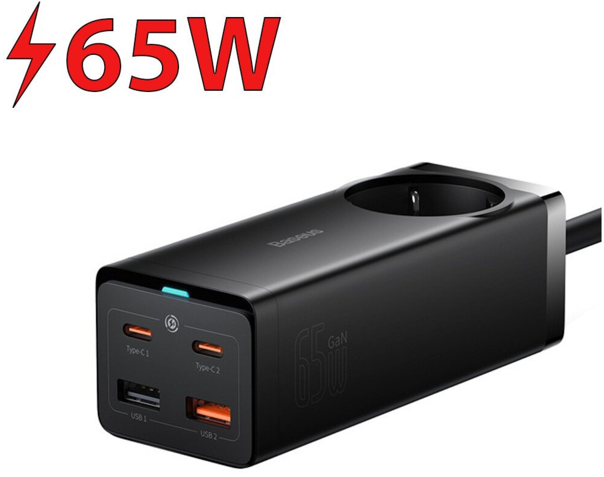 Ładowarka sieciowa BASEUS GaN3 Pro 65W Czarny PSZM000901