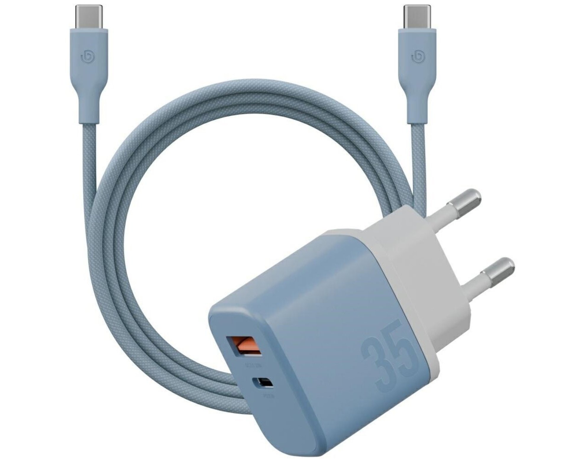 Ładowarka sieciowa BAZIC GoPort Velox 35W Niebieski + kabel USB-C - USB-C