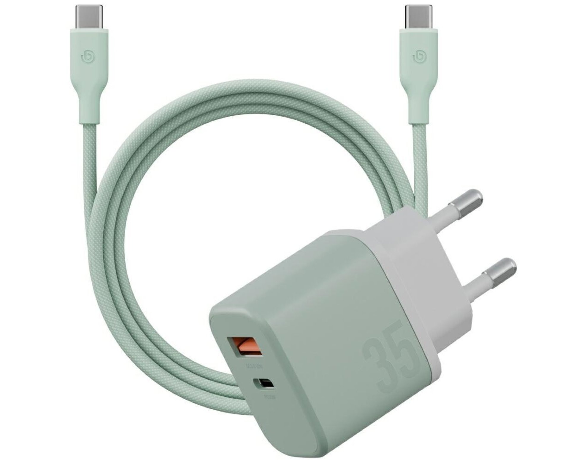 Ładowarka sieciowa BAZIC GoPort Velox 35W Zielony + kabel USB-C - USB-C
