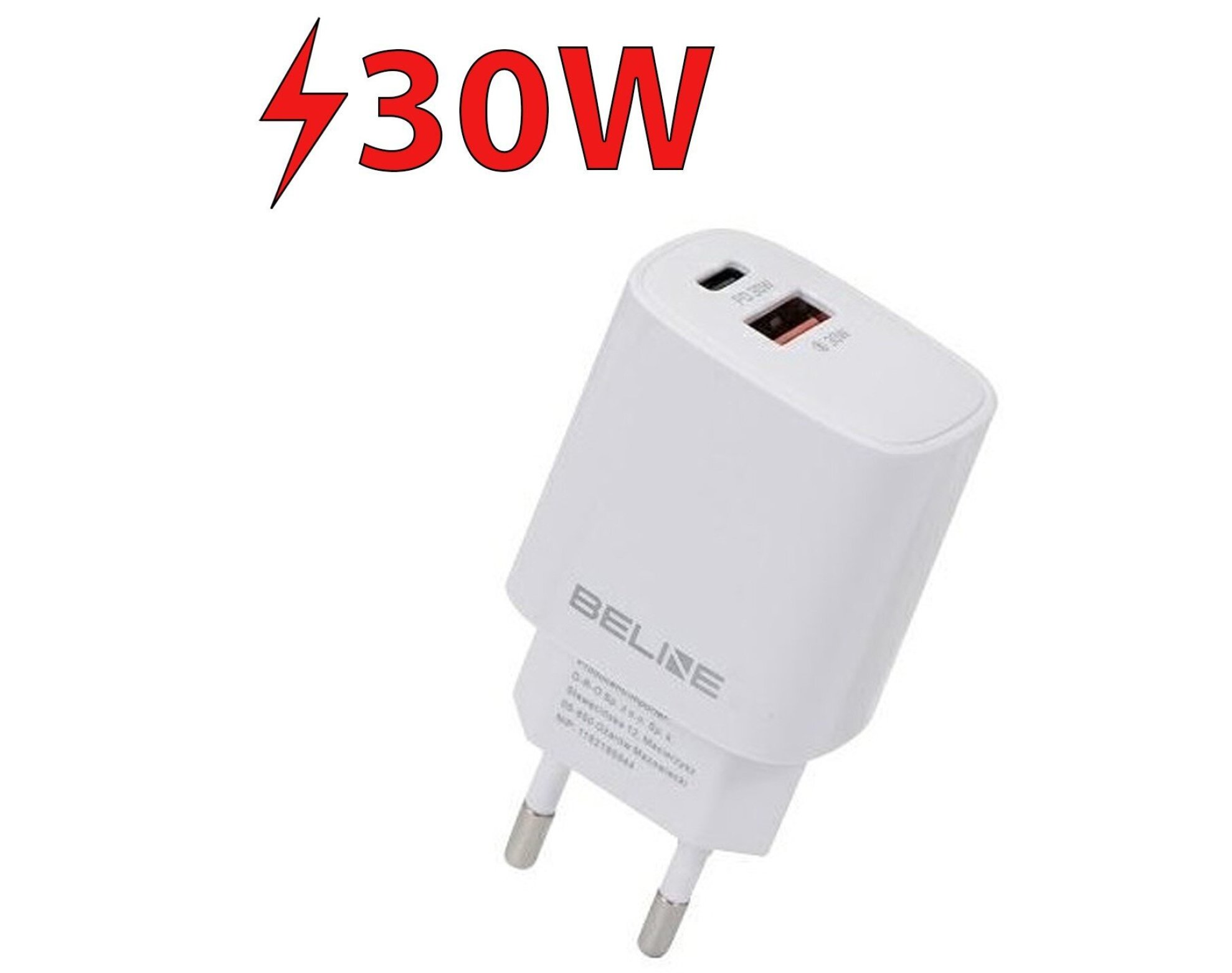 Ładowarka sieciowa BELINE BLN2CW30 30W Biały