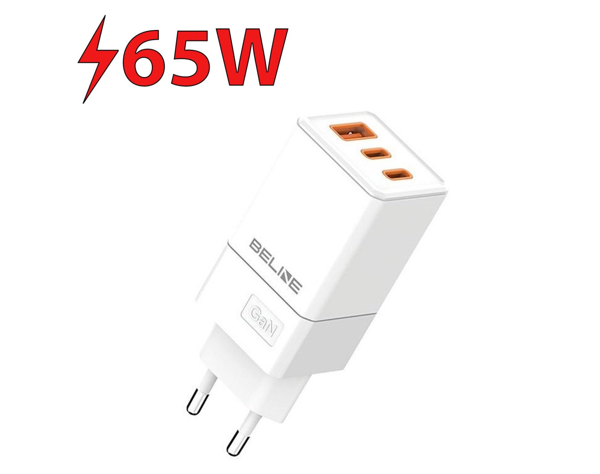 Ładowarka sieciowa BELINE BLN3CW65 GaN 65W Biały