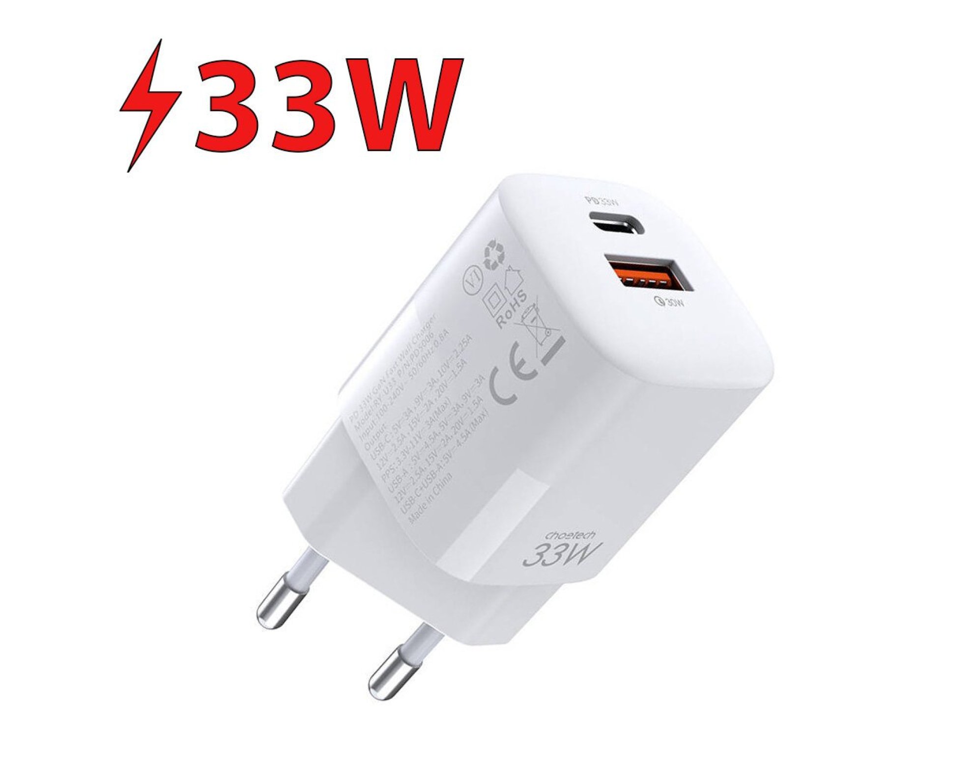 Ładowarka sieciowa CHOETECH PD5006 33W Biały