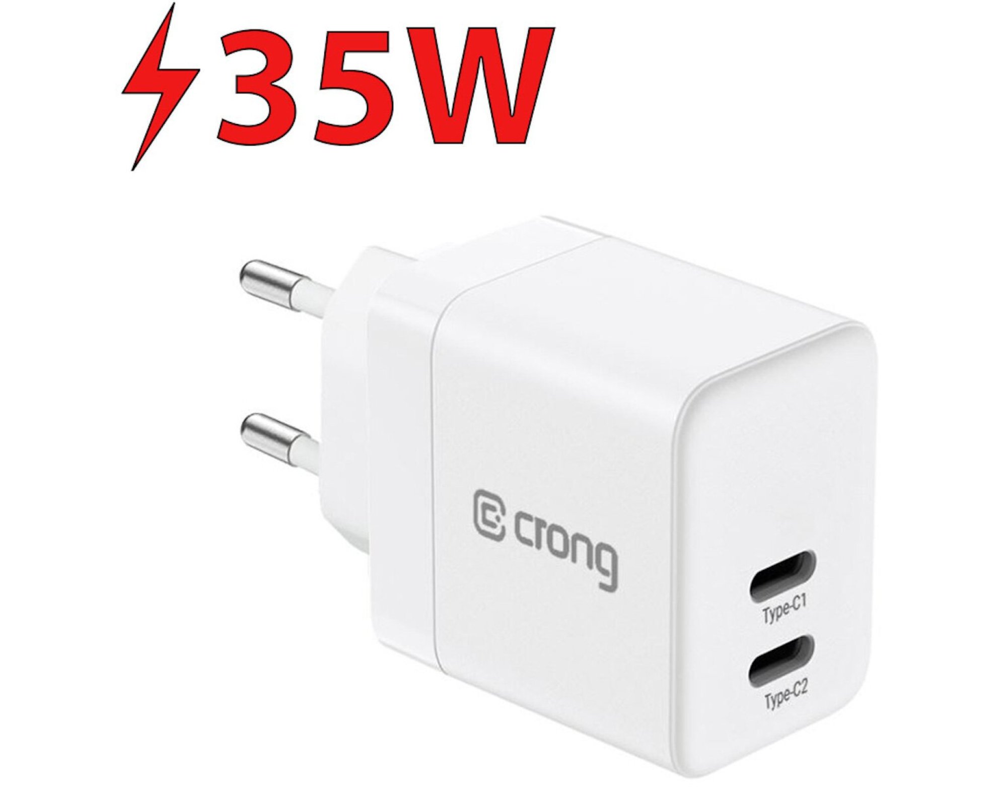 Ładowarka sieciowa CRONG Ultra Compact GaN 35W PD Biały