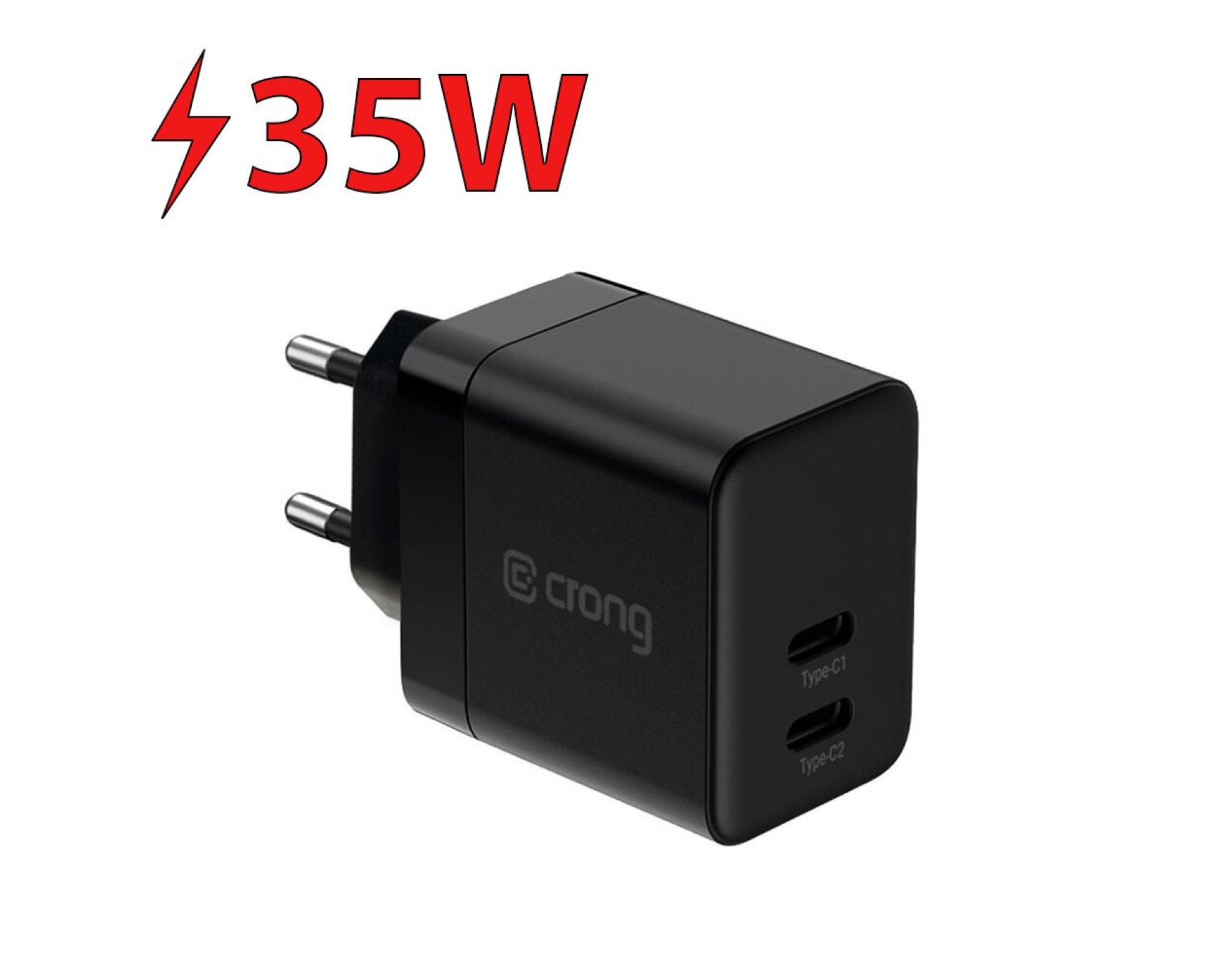 Ładowarka sieciowa CRONG Ultra Compact GaN 35W PD Czarny