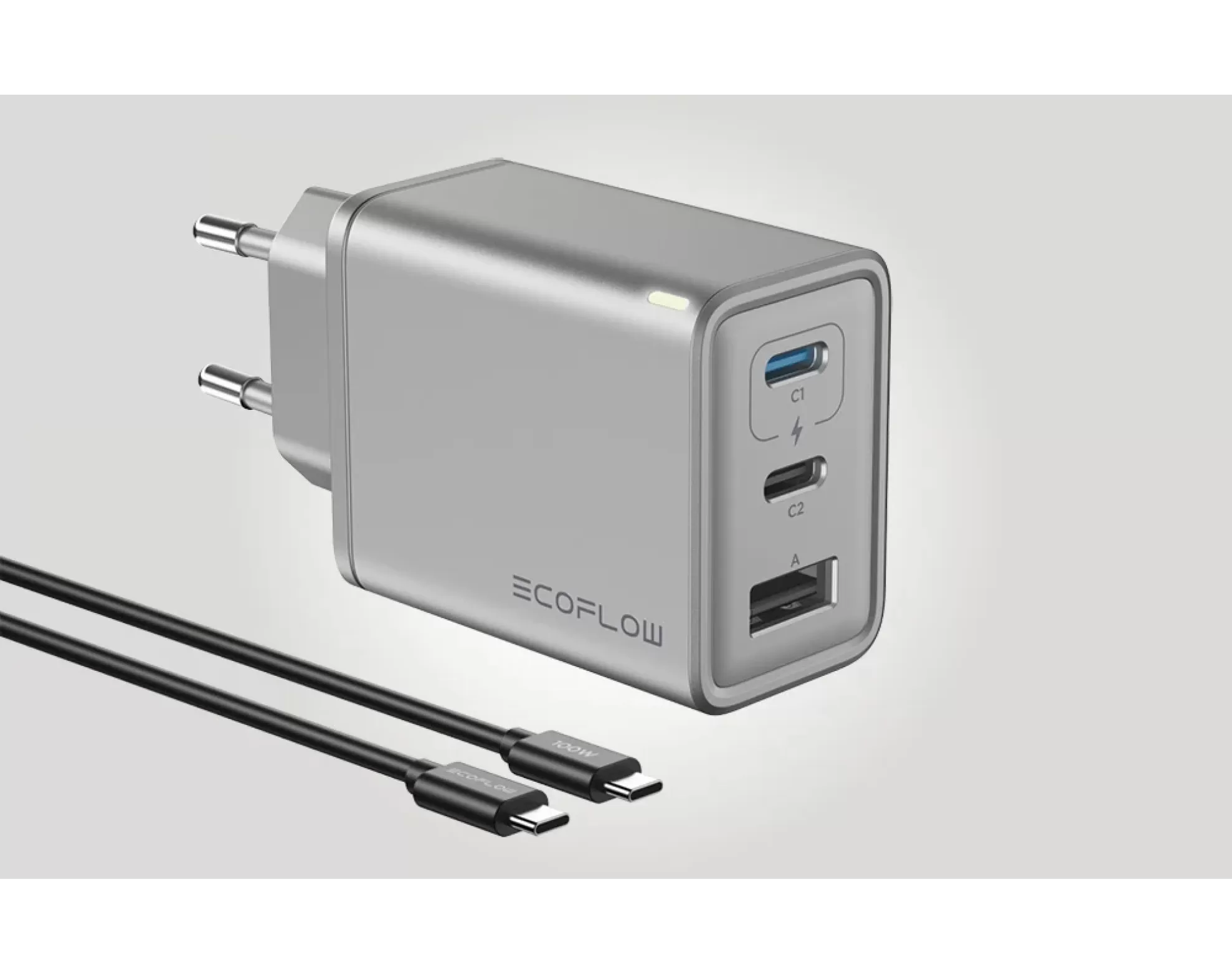 Ładowarka sieciowa ECOFLOW Rapid 65W Srebrny