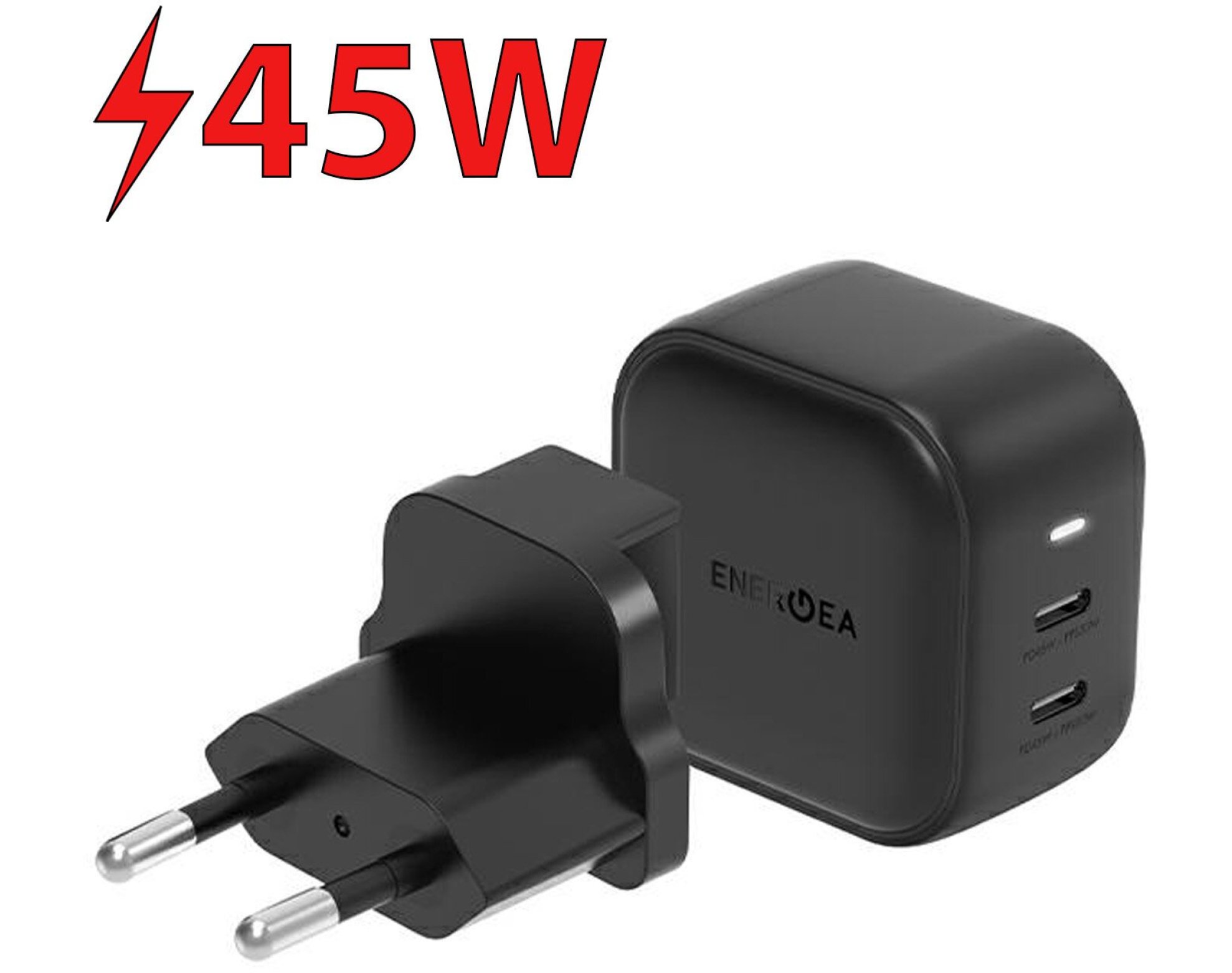 Ładowarka sieciowa ENERGEA Travelite GAN45 45W Czarny