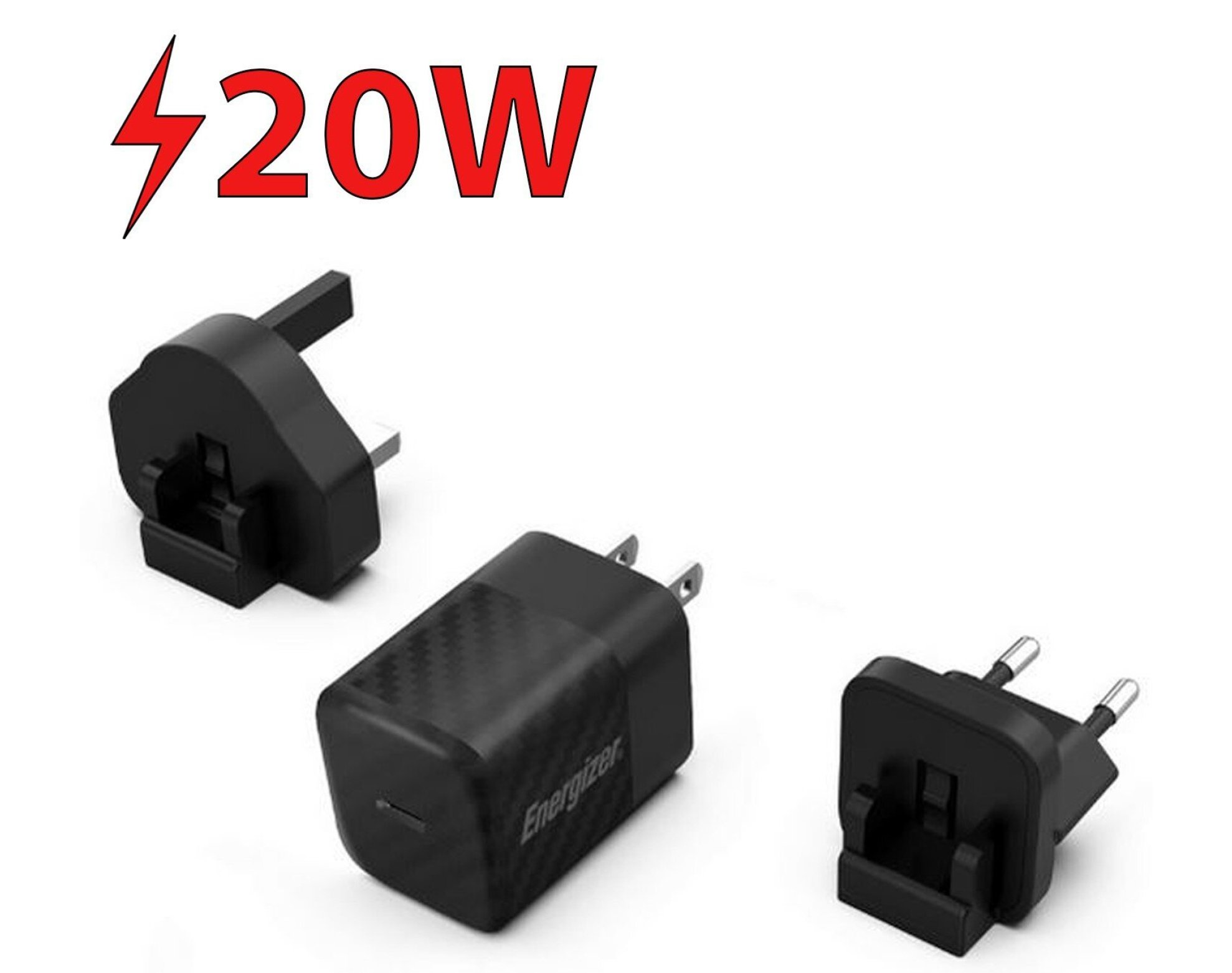Ładowarka sieciowa ENERGIZER Ultimate Multiplug GaN 20W PD Czarny