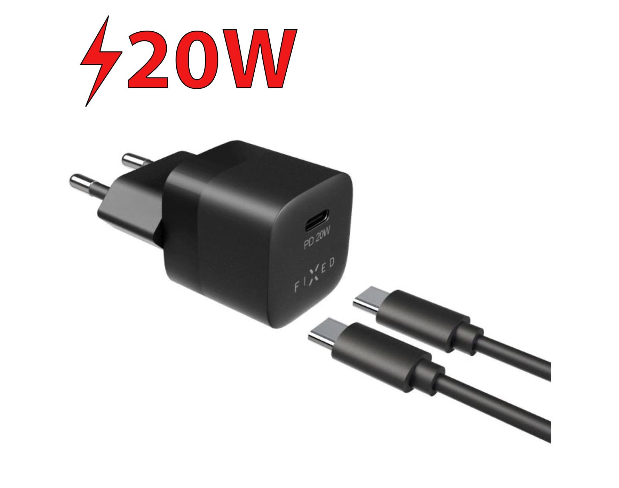 Ładowarka sieciowa FIXED FIXC20M-CC-BK-BK 20W Czarny
