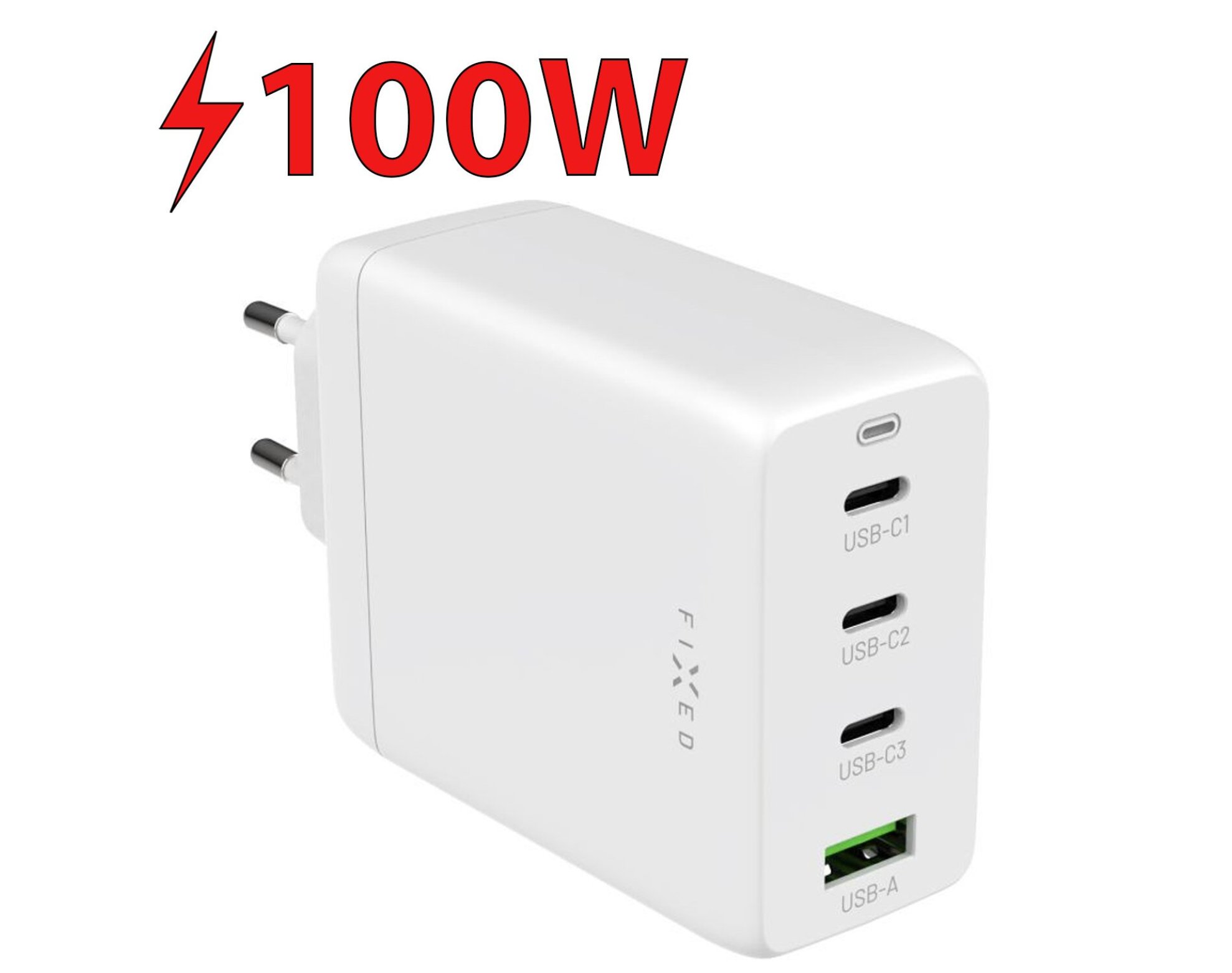 Ładowarka sieciowa FIXED GaN 100W Biały