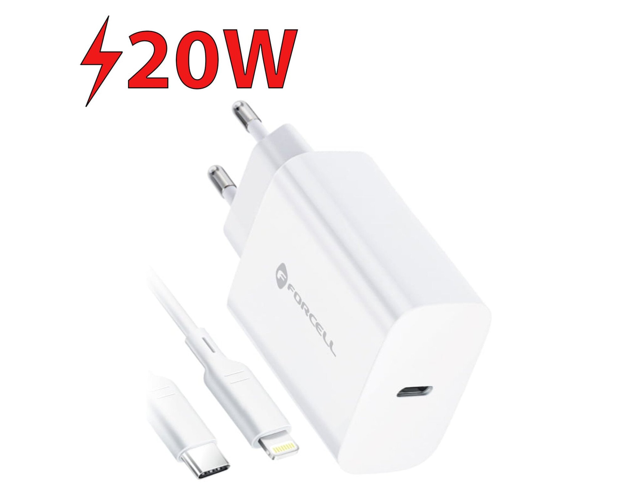 Ładowarka sieciowa FORCELL F-Energy 20W Biały