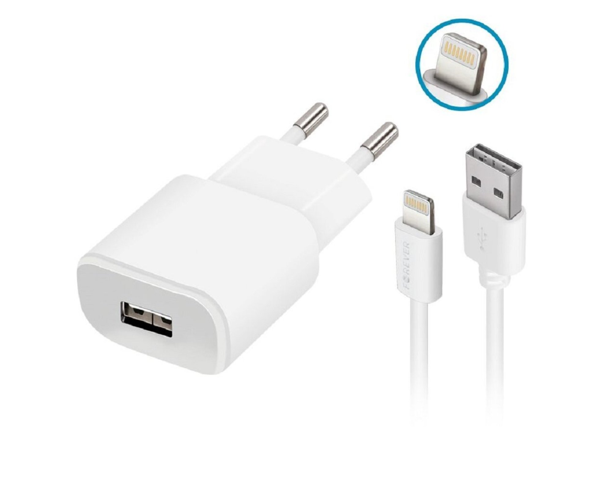 Ładowarka sieciowa FOREVER TC-01 10W + kabel Lightning