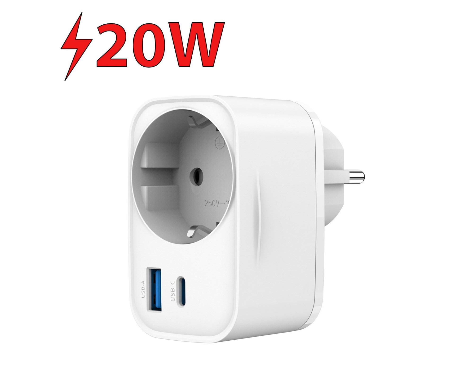 Ładowarka sieciowa GEMBIRD TA-ACPDQC20-01-W 20W Biały