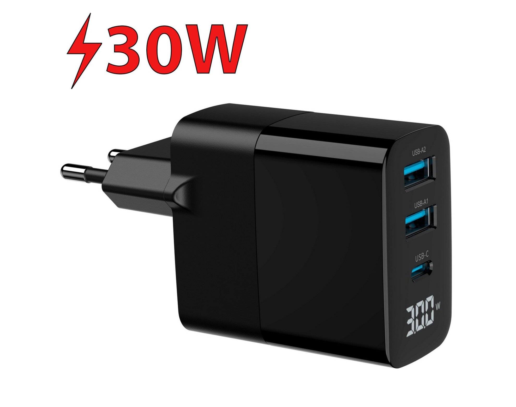 Ładowarka sieciowa GEMBIRD TA-UC-PDQC30LCD-BK-02 30W Czarny
