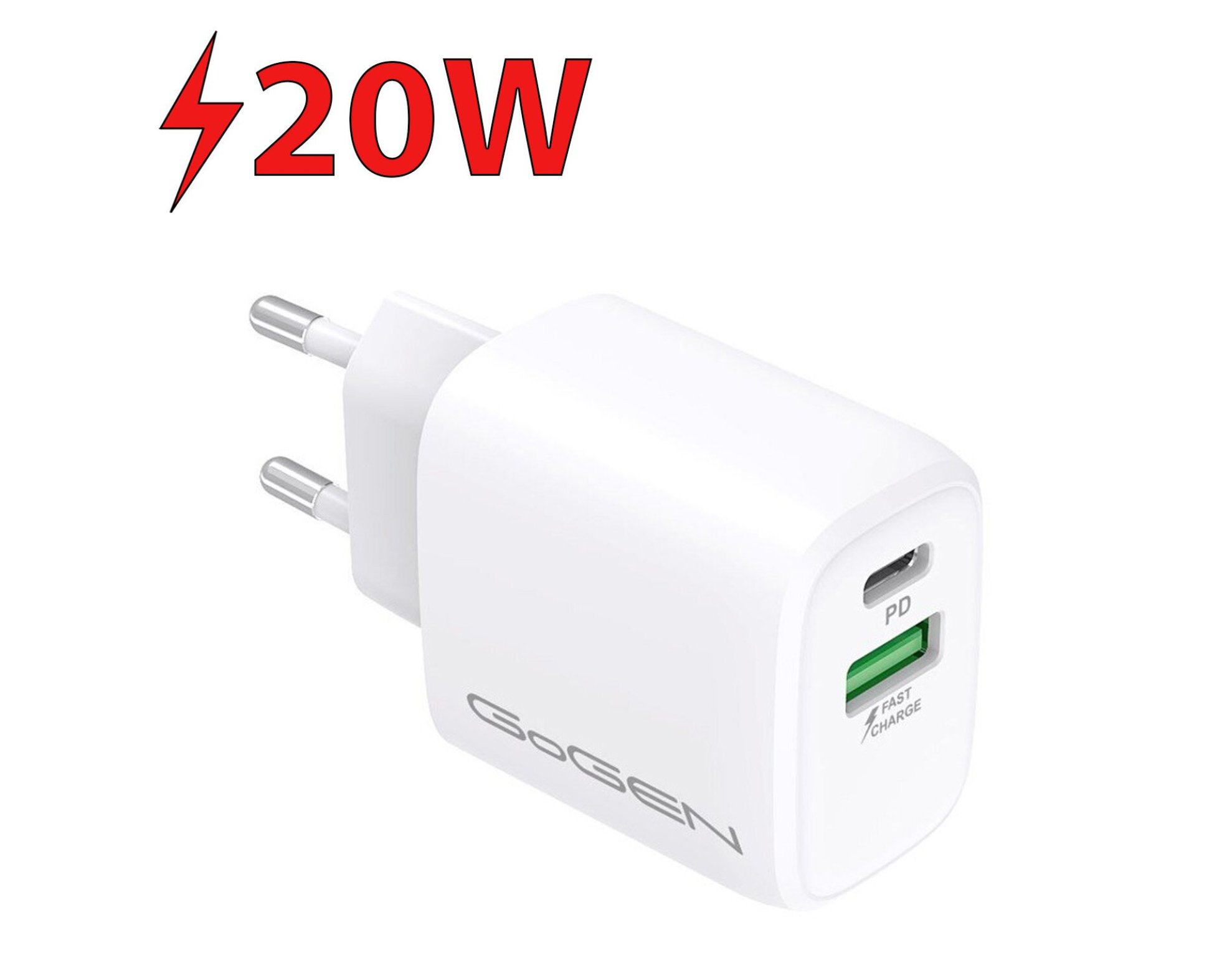 Ładowarka sieciowa GOGEN ACHPDQ220W 20W Biały