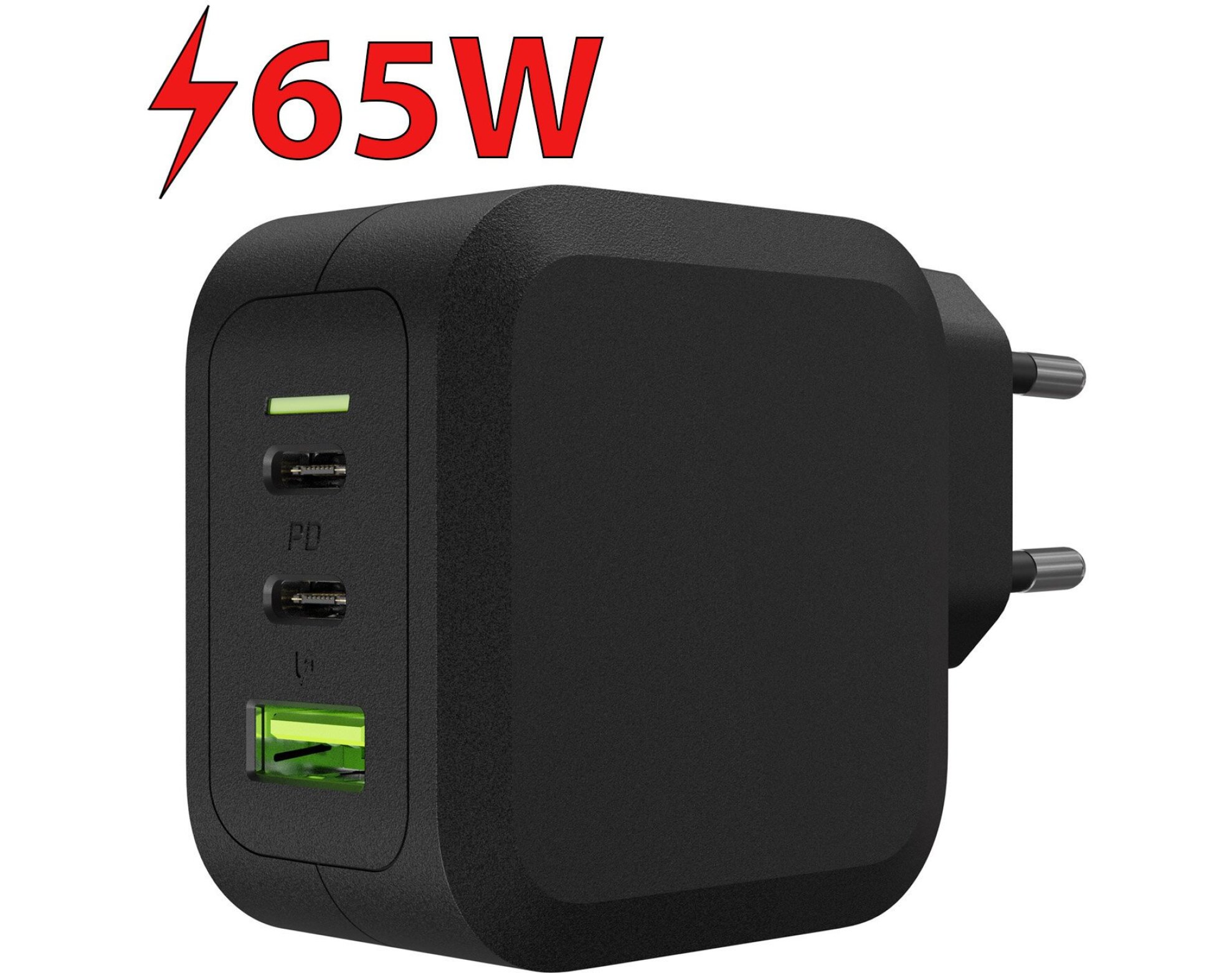 Ładowarka sieciowa GREENCELL CHARGC08 PowerGaN 65W Czarny