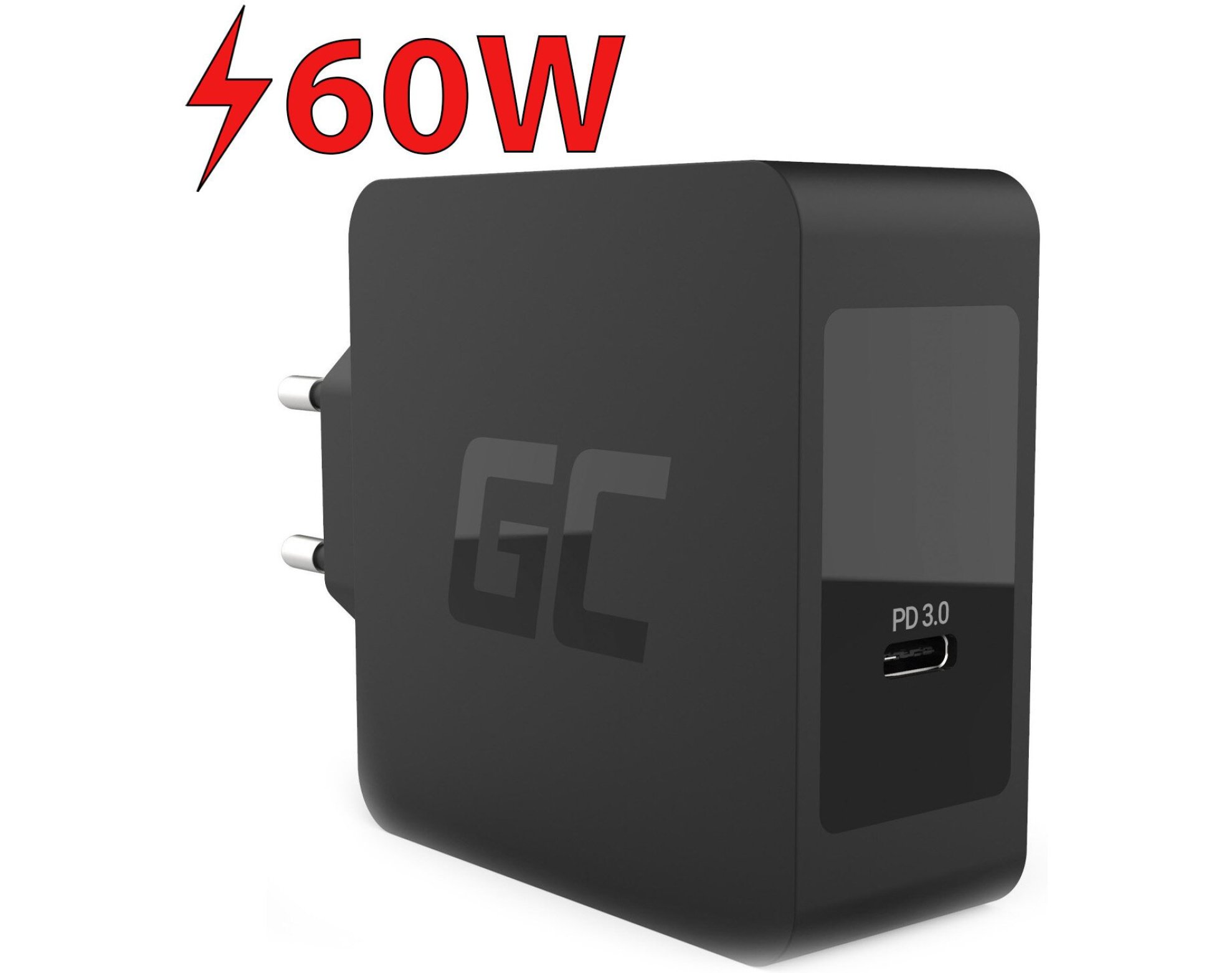 Ładowarka sieciowa GREENCELL USB-C 60W Czarny